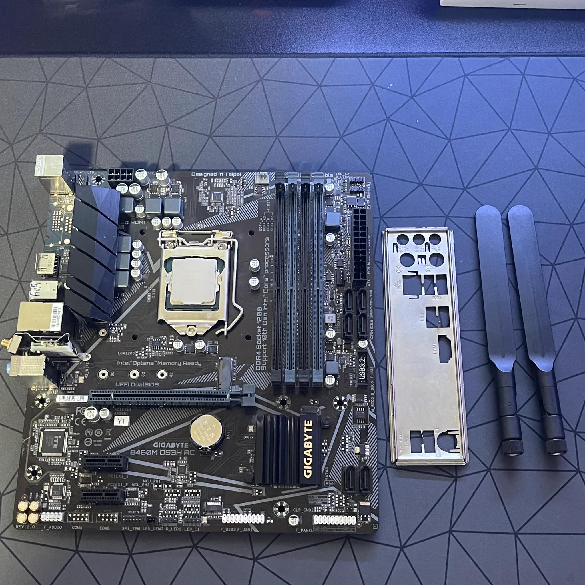 Gigabyte B460M Motherboard, intel i5 10400F CPU, combo for sale.