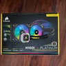 Corsair Hydro Series, H100i RGB PLATINUM, 240mm Radiator, Dual 140mm PWM Fans, Liquid CPU Cooler