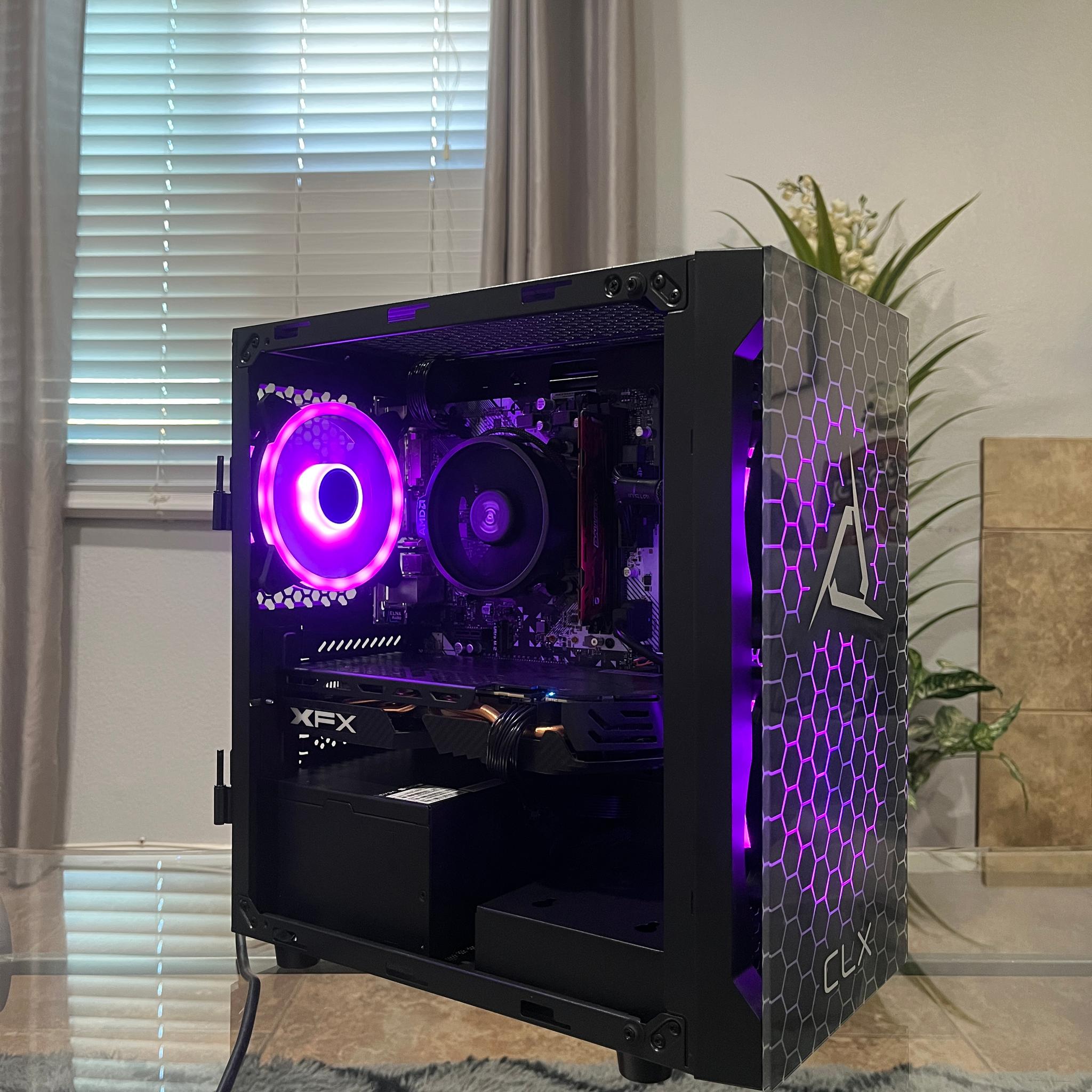 RX 580 8GB, Ryzen 7 1700, 8GB RAM | Black RGB Gaming Computer/PC