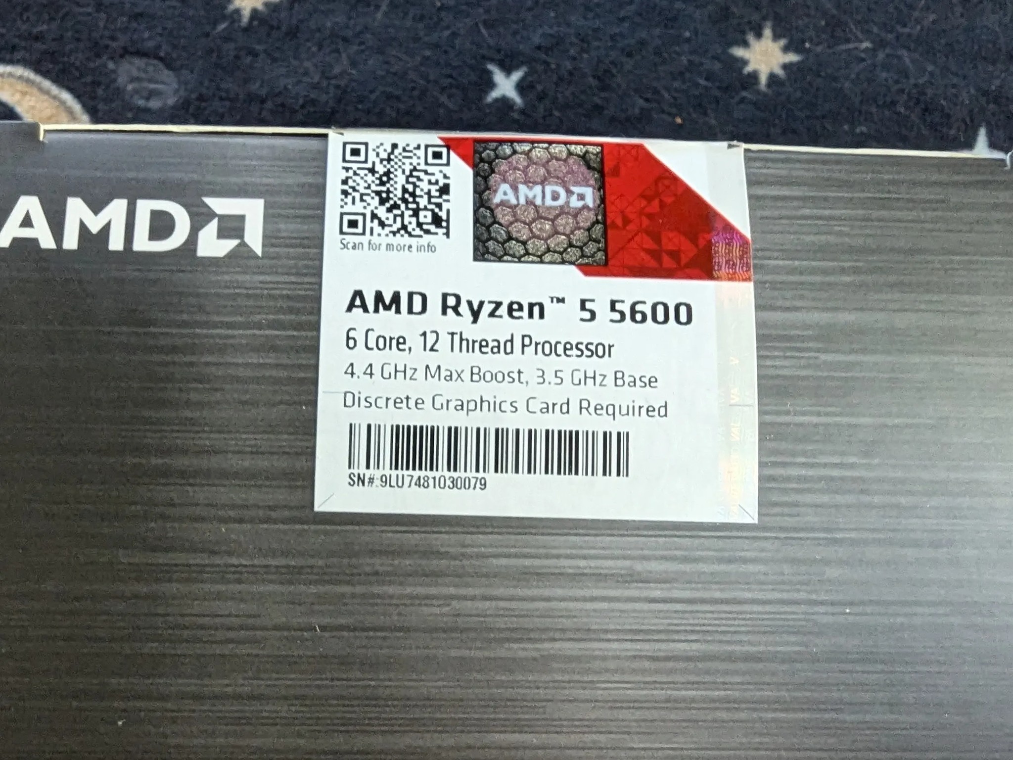 Lightly Used AMB Ryzen 5 5600 with Wraith Cooler!