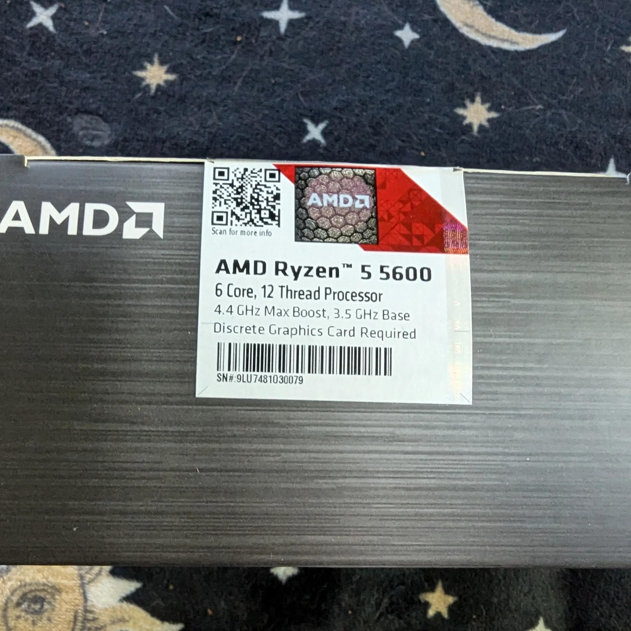 Lightly Used AMB Ryzen 5 5600 with Wraith Cooler!
