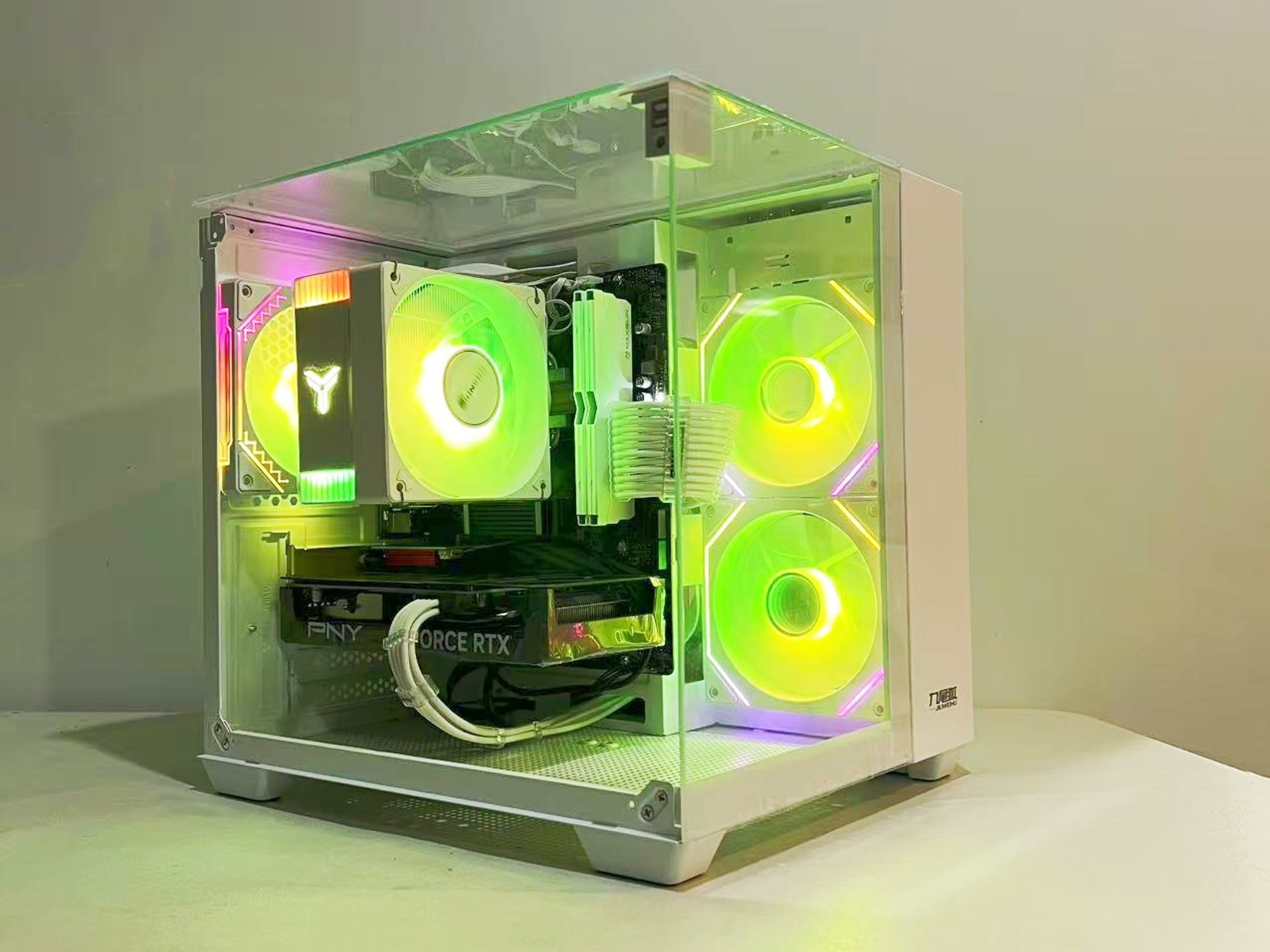🔥Full-view design🔥 RTX 4060|R5-5600|1TB M.2|32GB RAM|ARGB Fans|WIFI||DepxTech Pre-Built PC