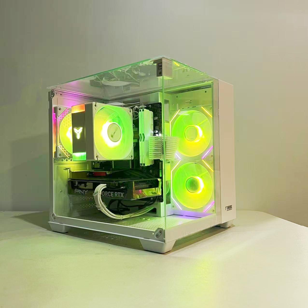 🔥Full-view design🔥 RTX 4060|R5-5600|1TB M.2|32GB RAM|ARGB Fans|WIFI||DepxTech Pre-Built PC