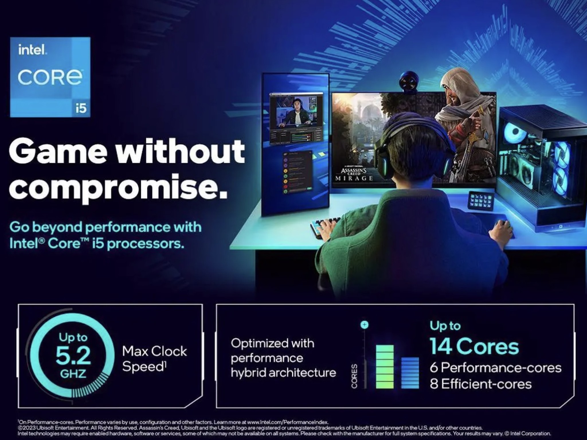 Intel Core i5-14400F - Core i5 14th Gen Raptor Lake 10-Core (6P+4E) LGA 1700 65W