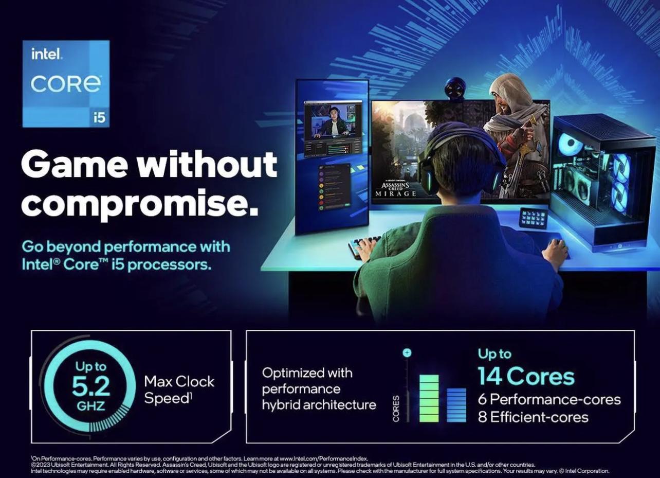 Intel Core i5-14400F - Core i5 14th Gen Raptor Lake 10-Core (6P+4E) LGA 1700 65W