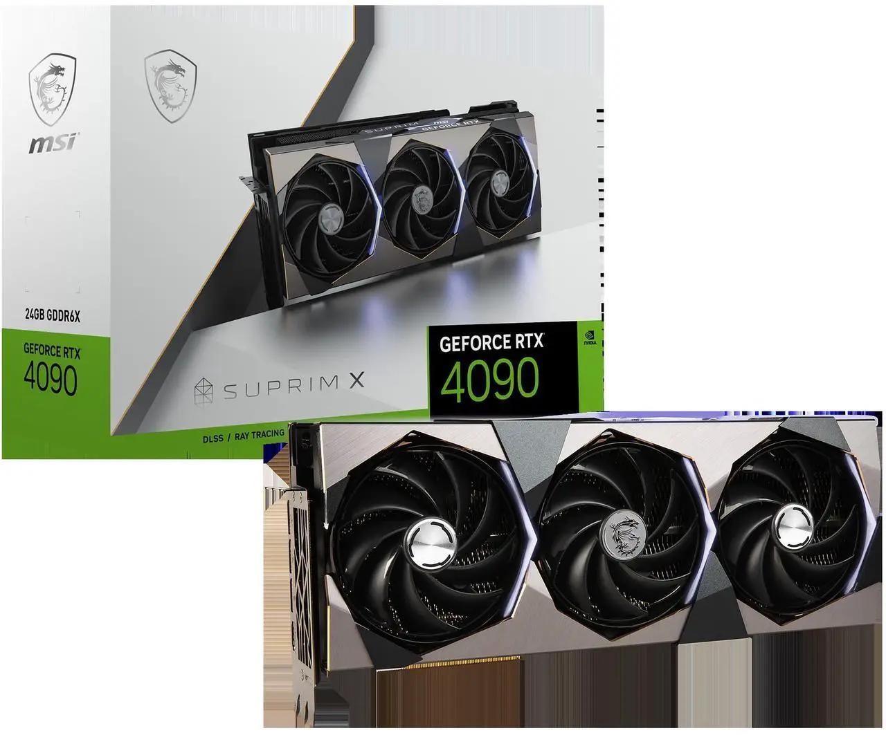 MSI GeForce RTX 4090 SUPRIM X 24G Triple-Fan 24GB GDDR6X PCIe 4.0 Graphics Card
