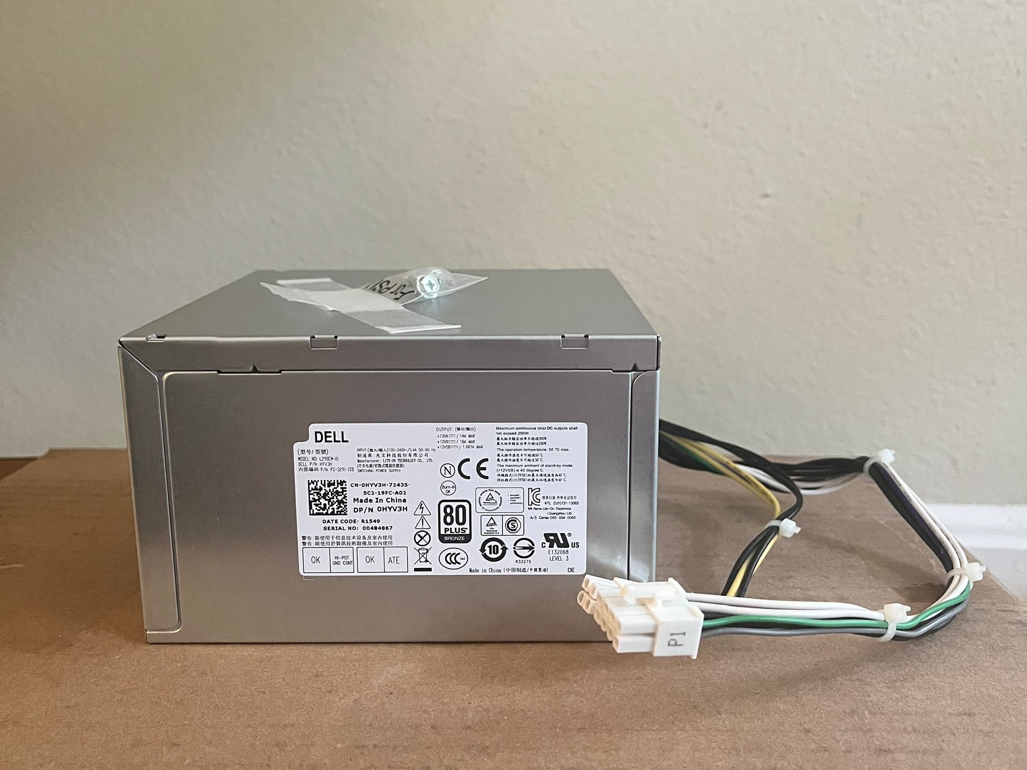 Dell OEM 290W Power Supply (DP/N 0HYV3H)