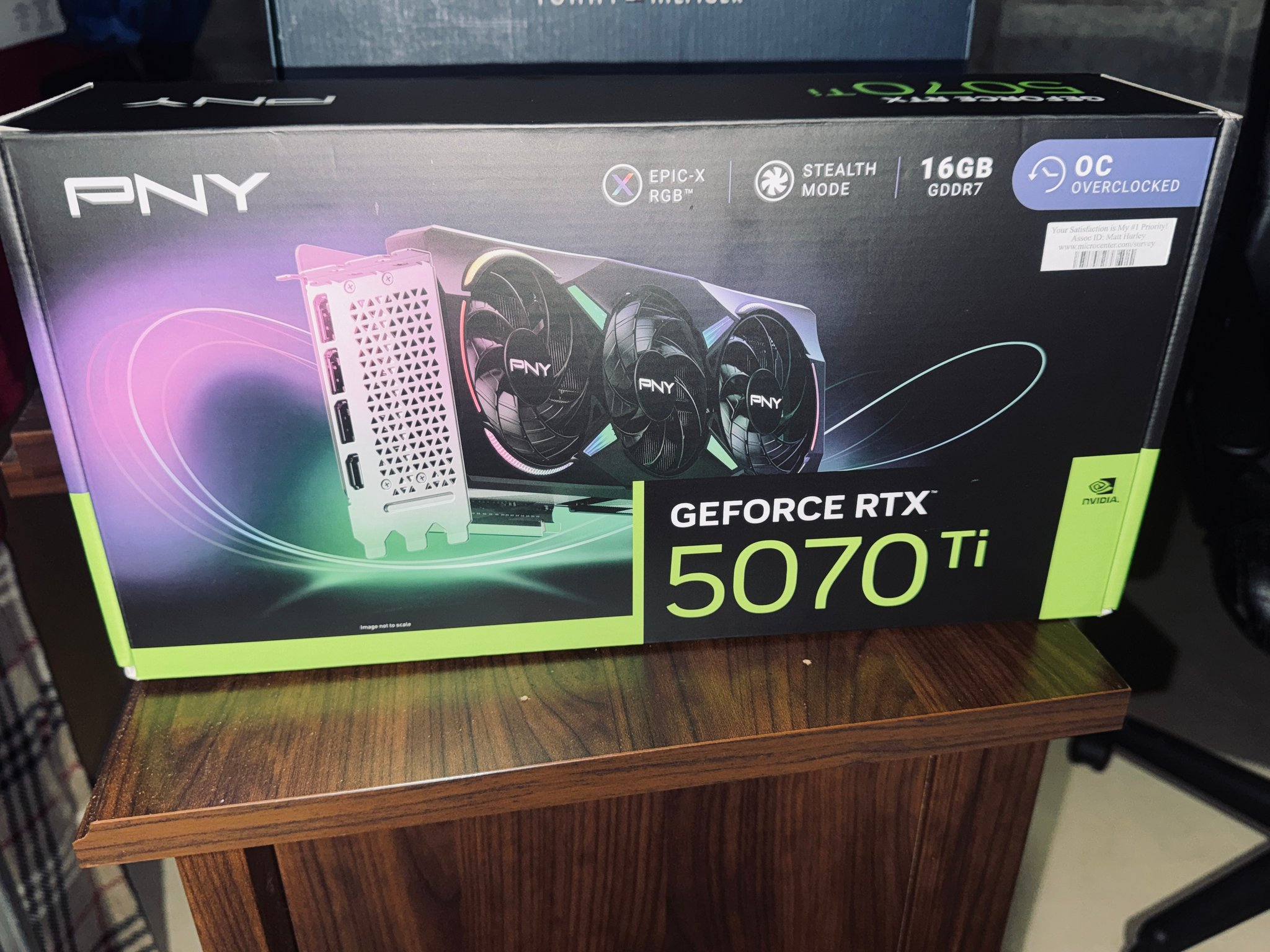Mint PNY GeForce RTX 5070 Ti 16GB (Epic-X ARGB OC) – Complete Box, Excellent Like-New Condition