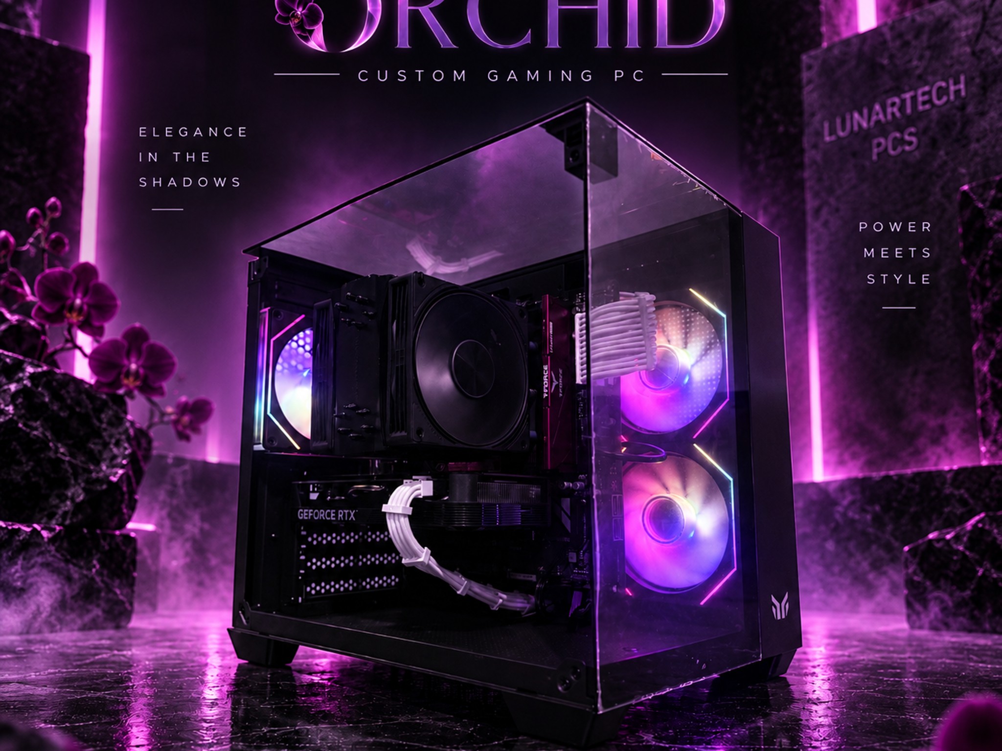 ⚫️"Black Orchid"🌸 | 1440p Gaming | RTX 4060 | i5 14400F | 16GB DDR5 | 1TB+1GB Dram SSD | Free Ship