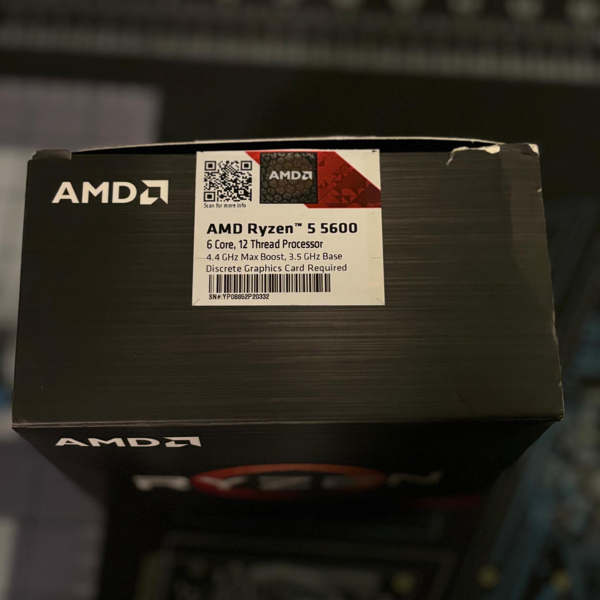 AMD RYZEN 5 5600 6 Core; 12 Thread Processor