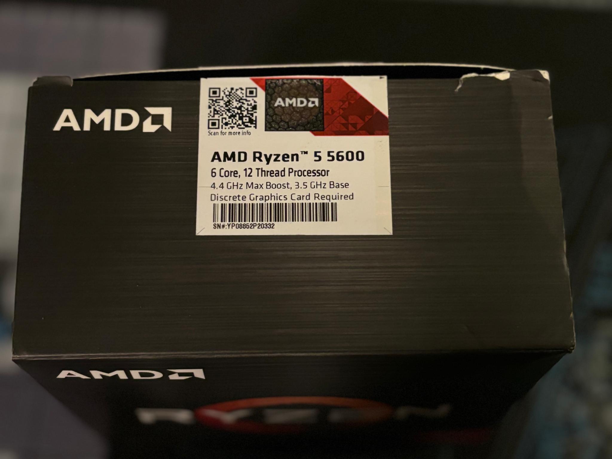 AMD RYZEN 5 5600 6 Core; 12 Thread Processor