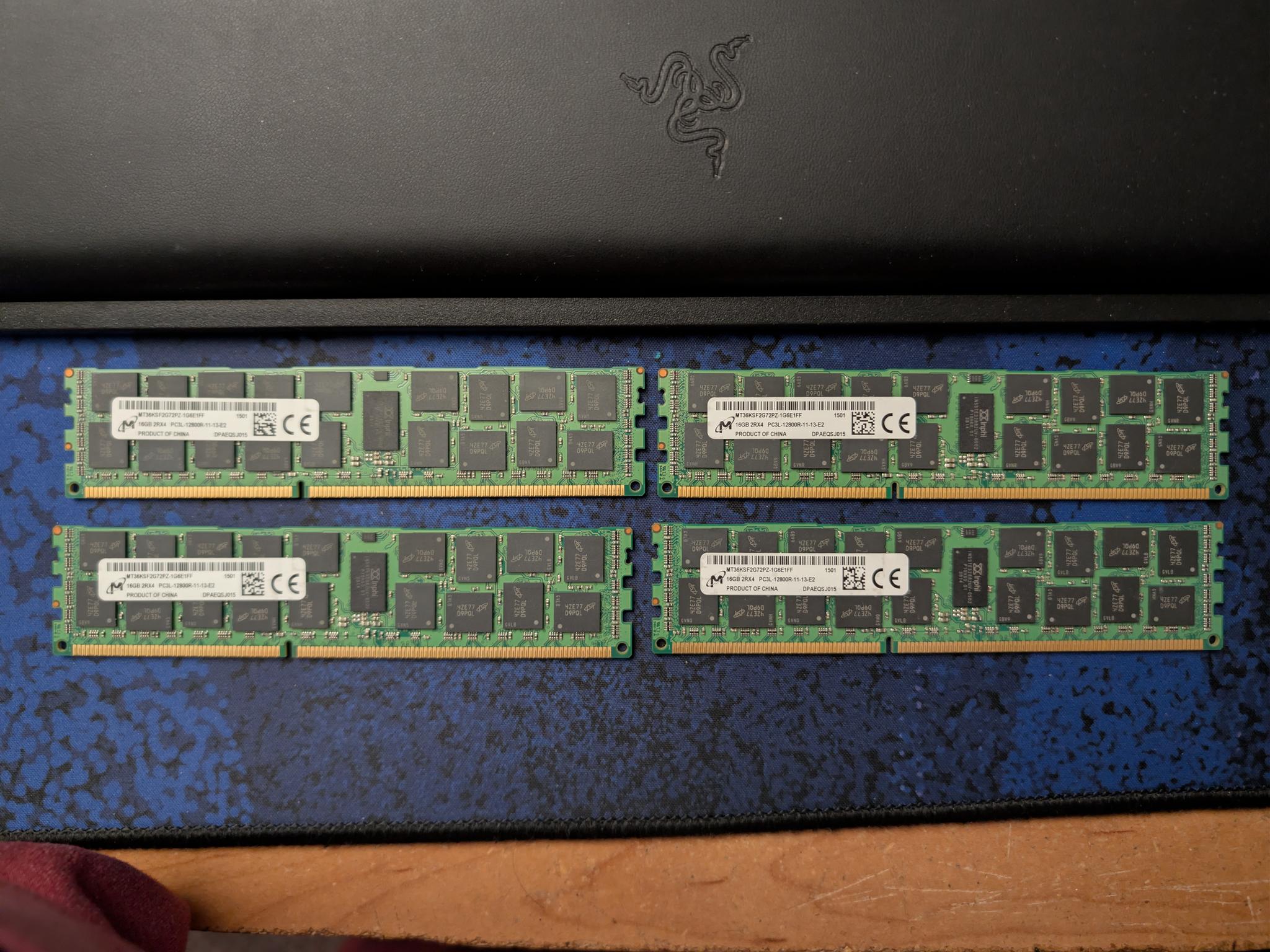 Micron ECC DDR3 RDIMM - 4x16GB - 1600MHz