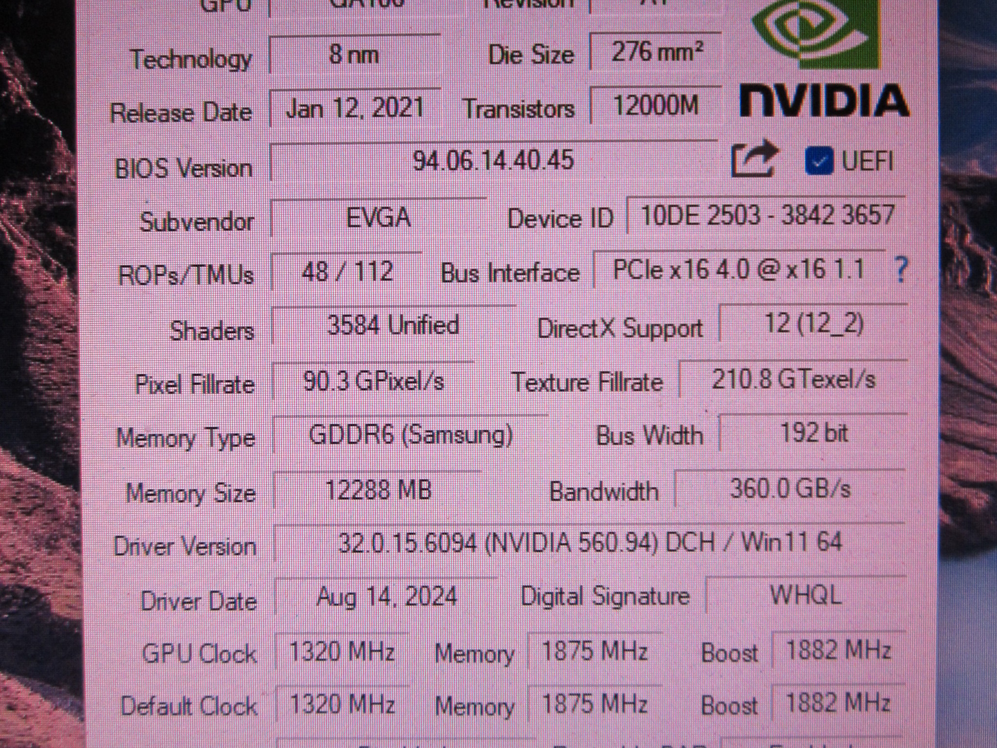 EVGA GeForce RTX 3060 XC GAMING, 12GB GDDR6, Metal Backplate, 12G-P5-3657-RX