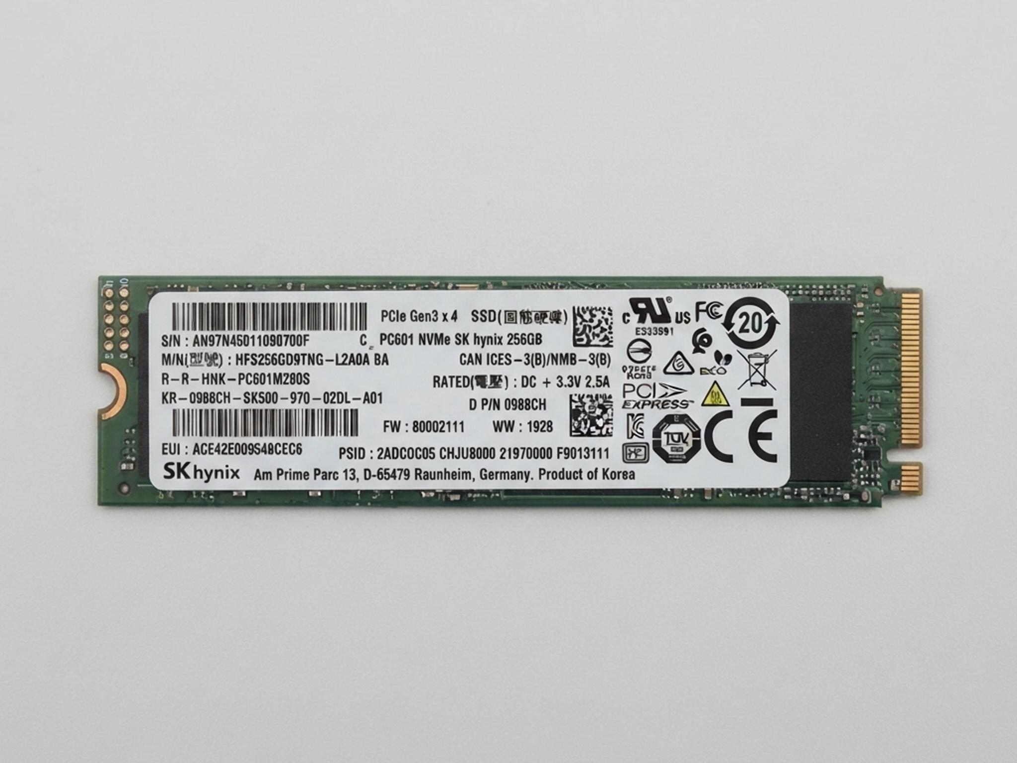 SK Hynix PC601 256GB M.2 2280 NVMe PCIe Gen3x4 SSD HFS256GD9TNG-L2A0 Internal Drive 97% Health