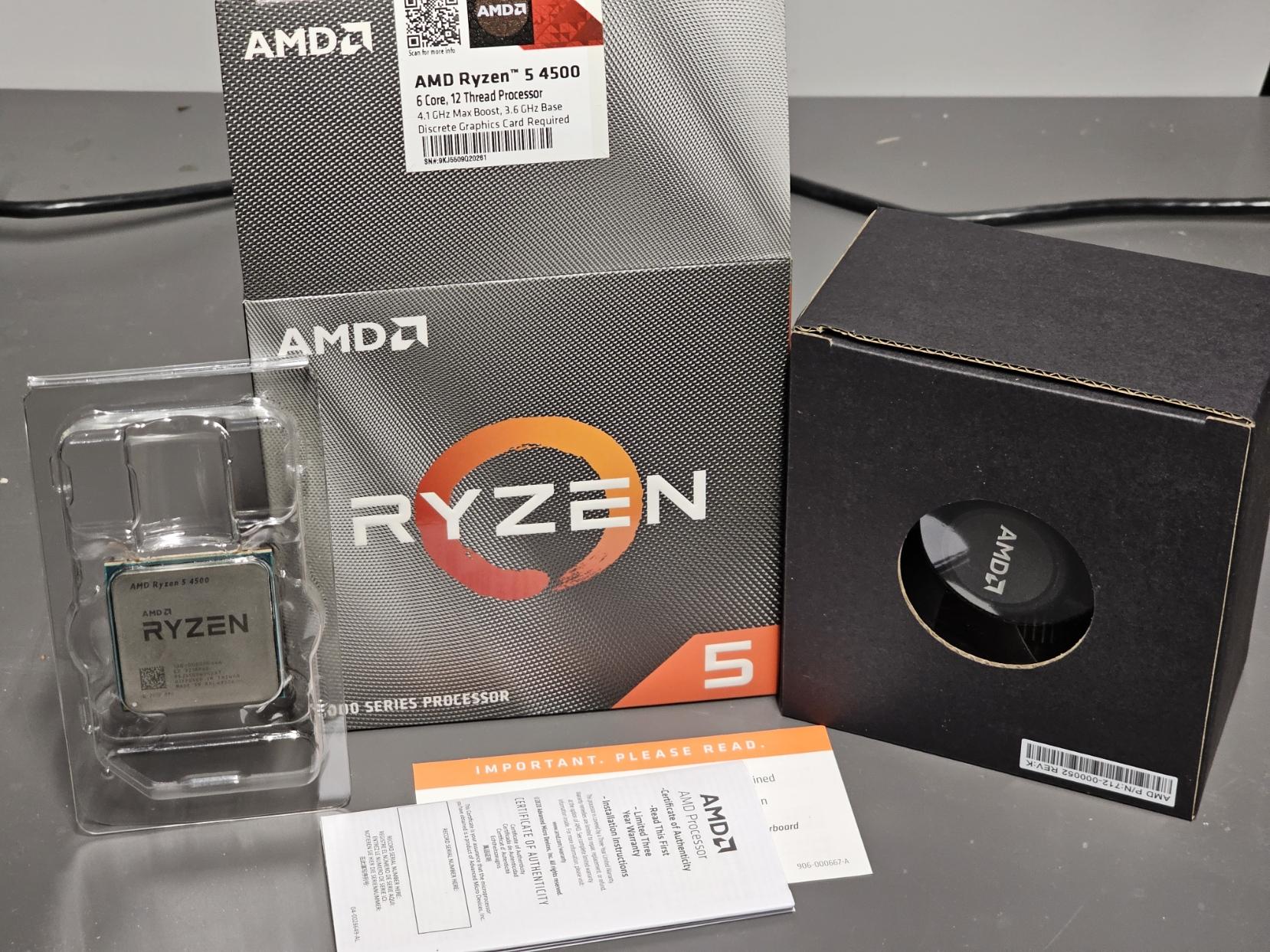 Barely used AMD Ryzen 5 4500 with stock cooler