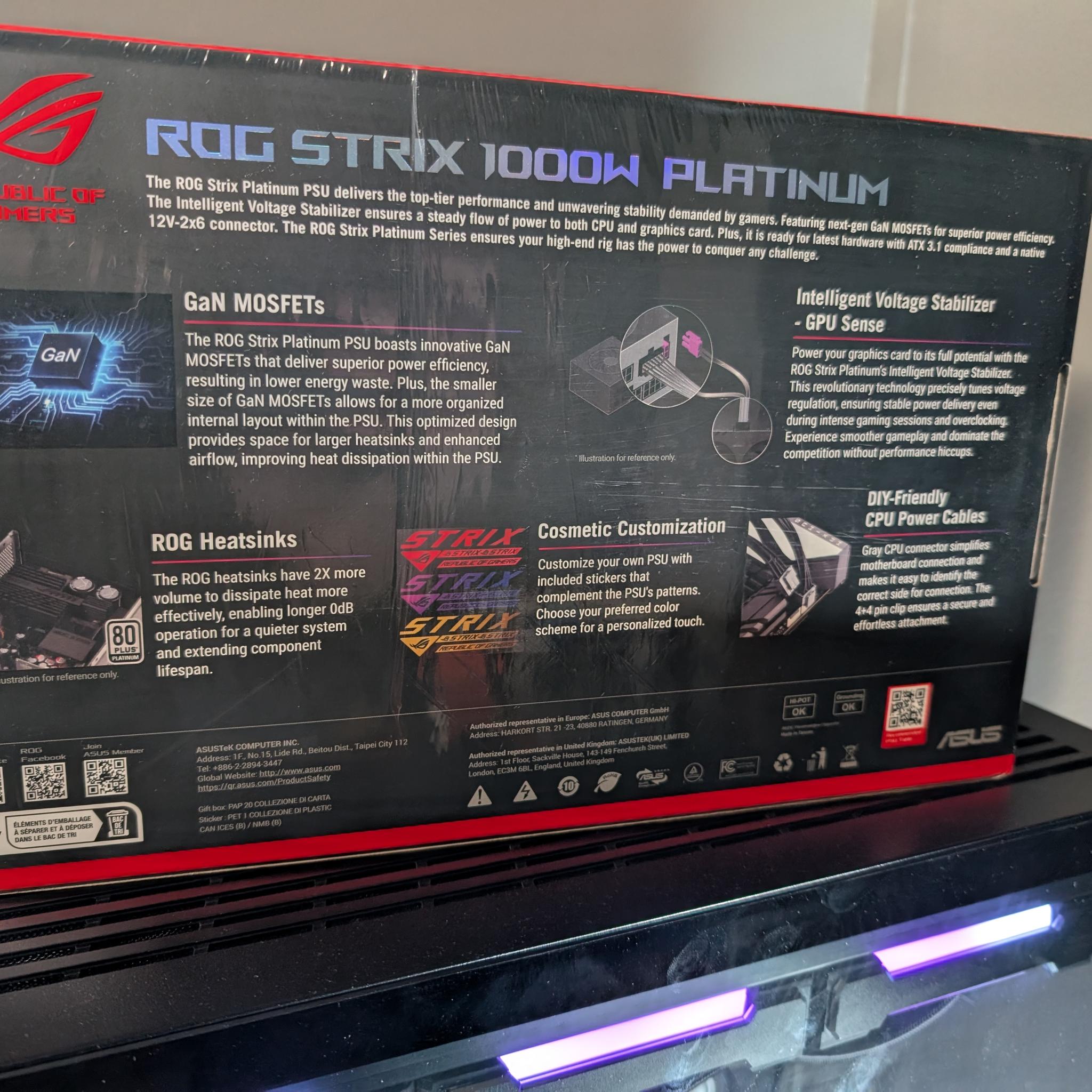 ASUS ROG Strix 1000W Platinum Power Supply *BRAND NEW SEALED*