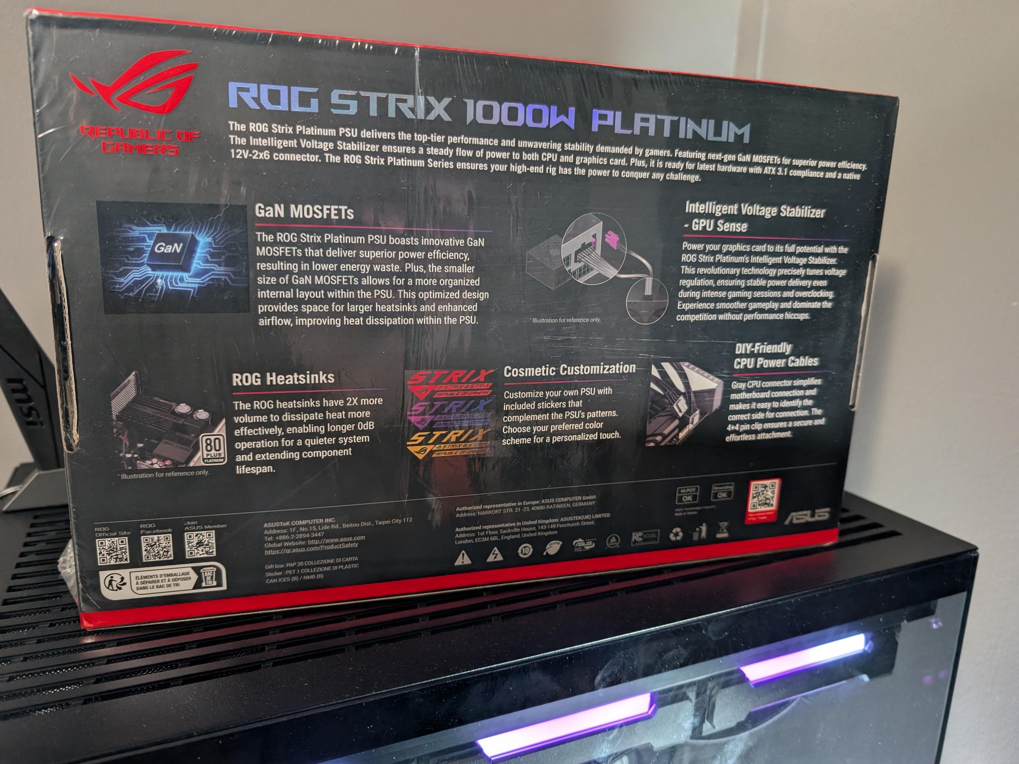 ASUS ROG Strix 1000W Platinum Power Supply *BRAND NEW SEALED*