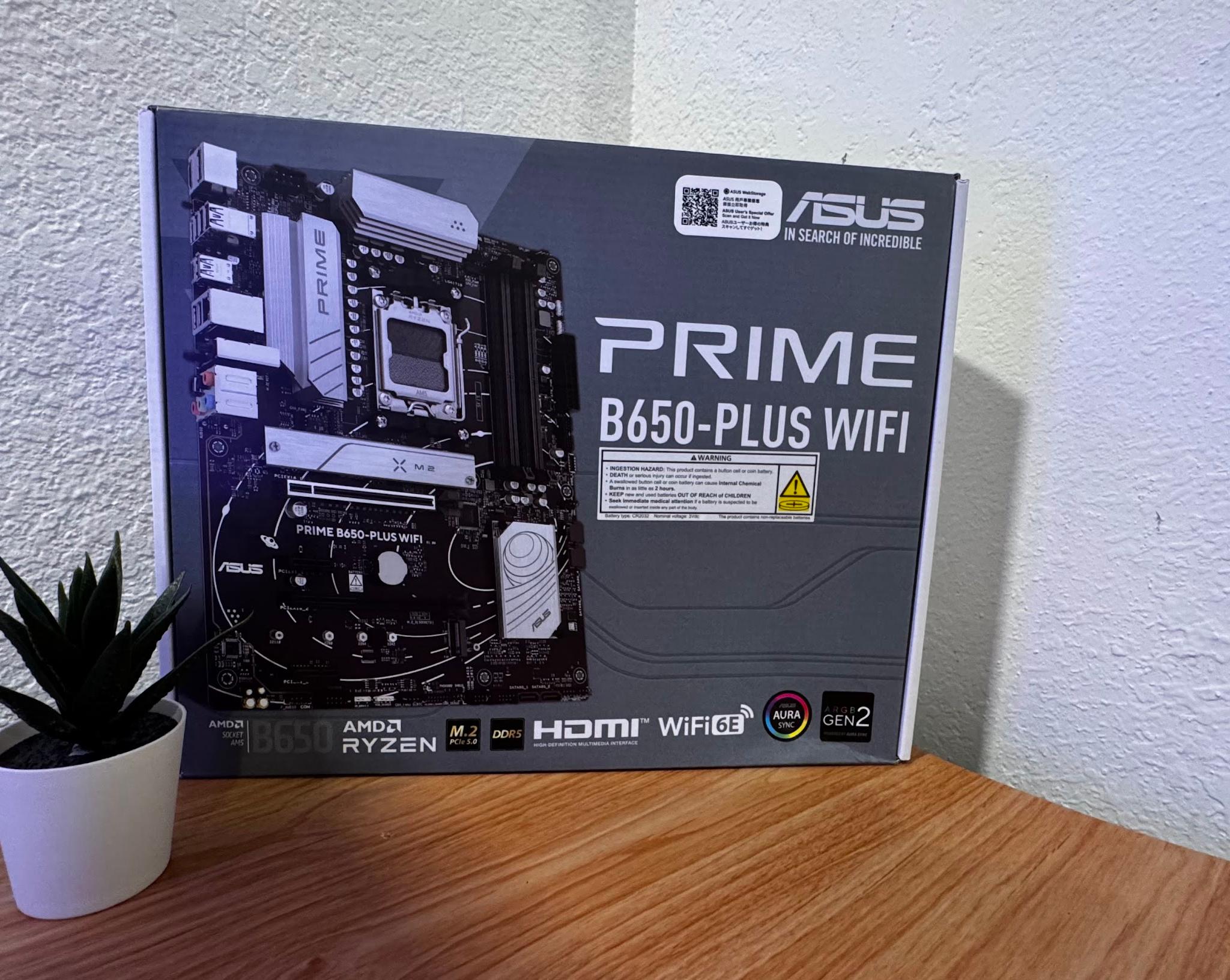 ASUS PRIME B650-PLUS WIFI AMD B650 AM5 Ryzen™ Desktop 9000 8000 & 7000 ATX motherboard