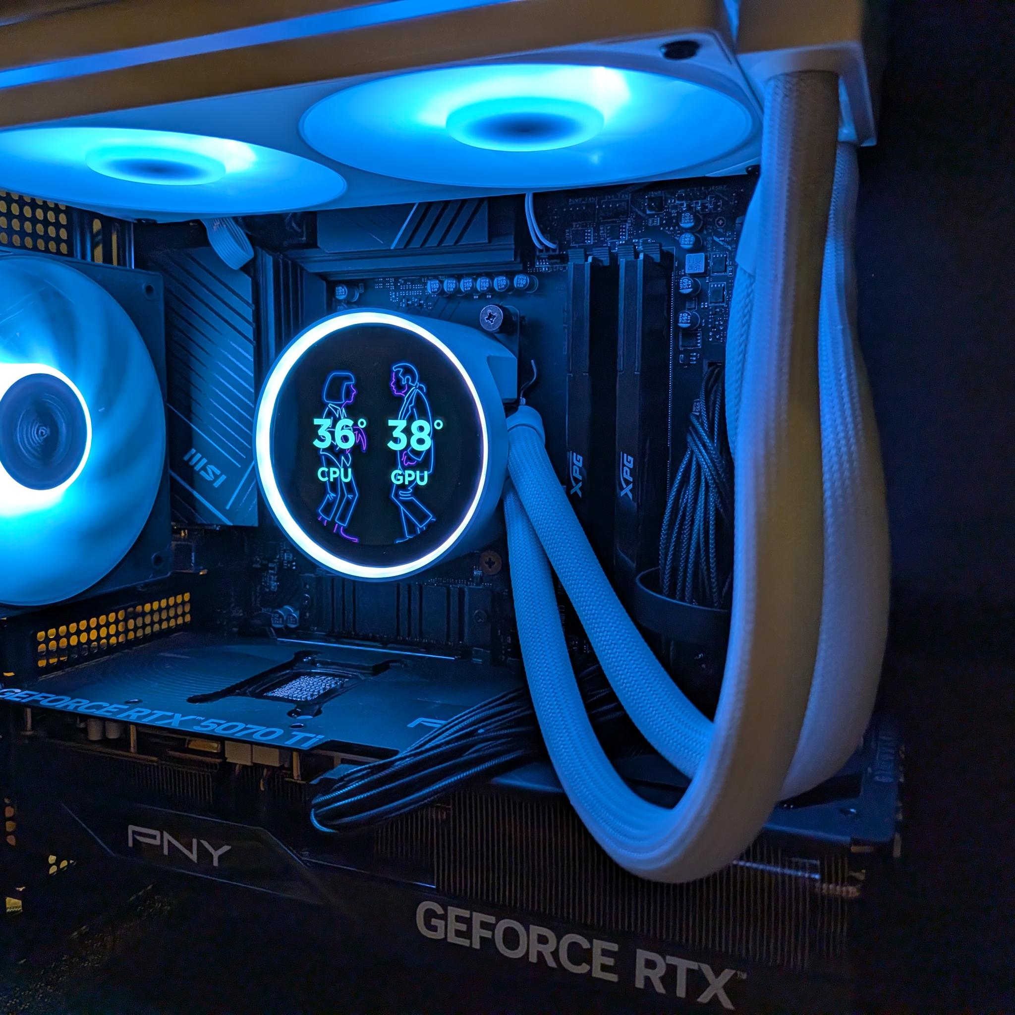 4K Tuxedo - RTX 5070 Ti, Ryzen 7 9800X3D, 32 GB DDR5, 2 TB Gen 4 NVME, RGB, Liquid Cooled