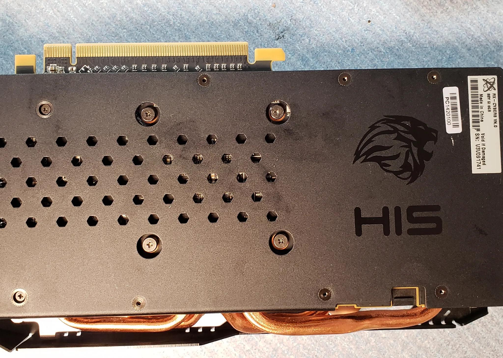 HiS RX 580 graphics card with 8gb memory