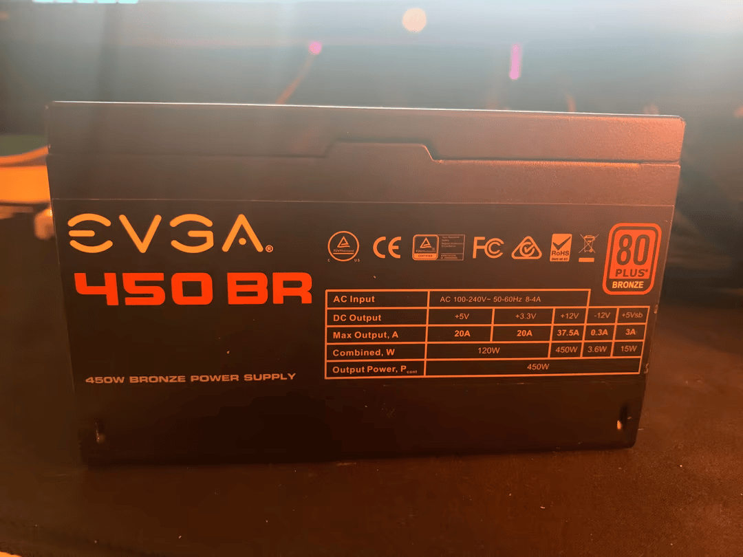EVGA 450 W ATX Power Supply (Barely Used)