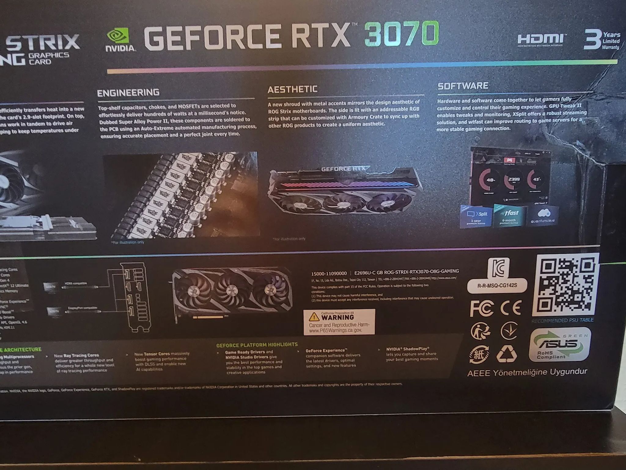 Asus ROG Strix RTX 3070 8gb 0C