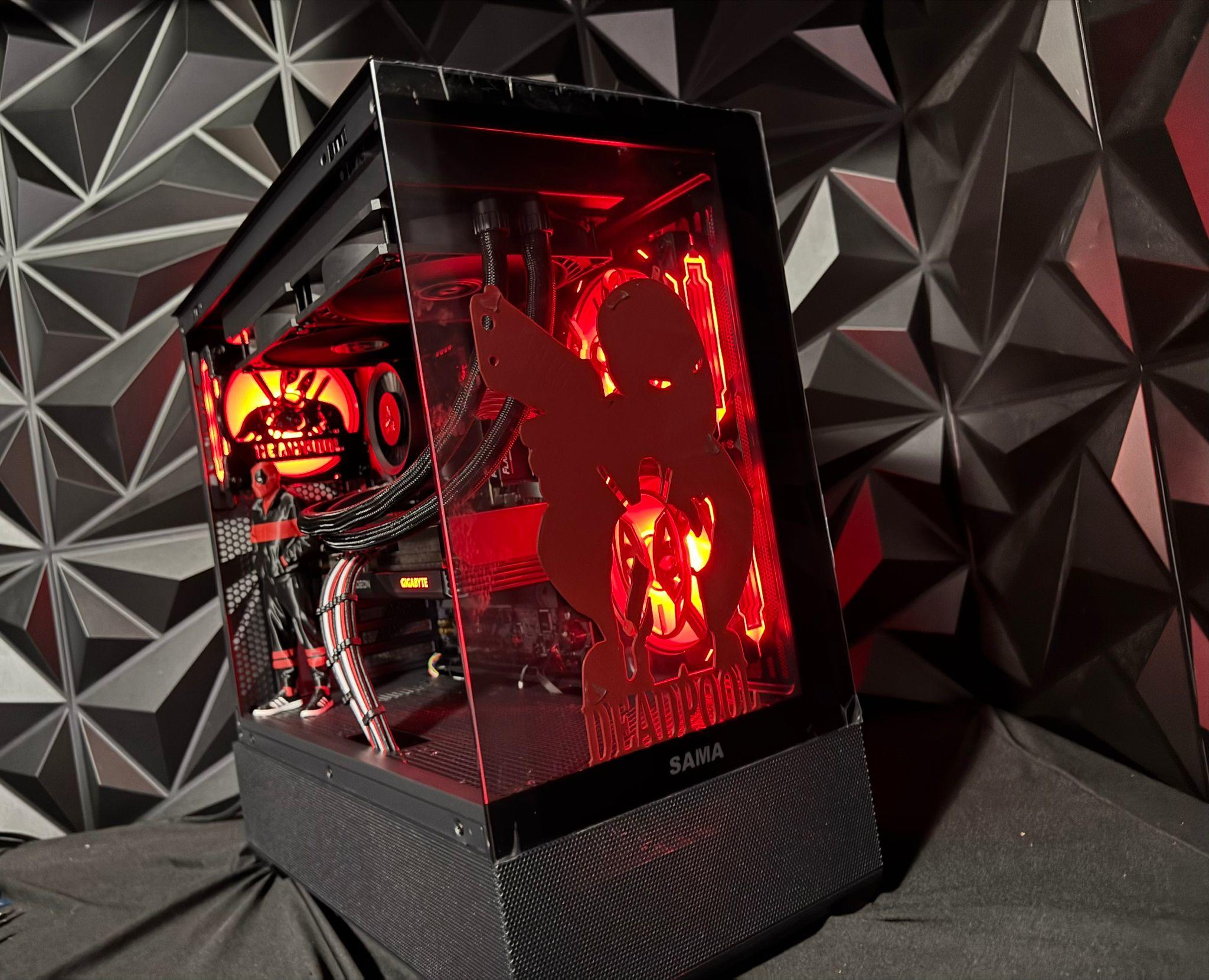 🟥⚫⚪ Merc 76 – Deadpool Edition 💀🎮 Ryzen 7600X| RX 7600XT 16 GB | 32 GB DDR5| 2 TB NVMe
