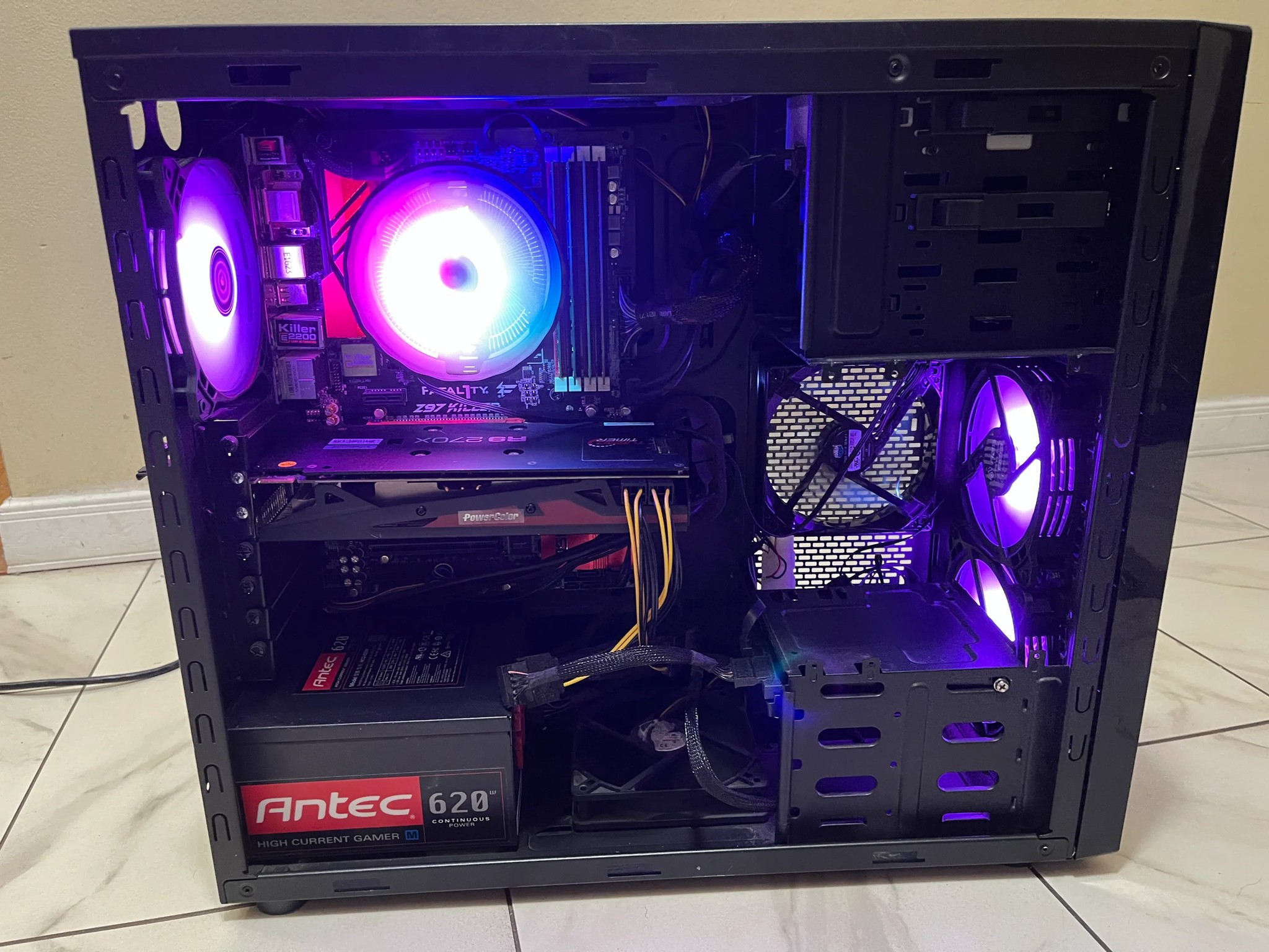 🔥 Budget RGB Gaming PC – R9 270x, Intel Core i5, 12GB RAM, 256GB SSD+1TB HDD, with RGB Remote
