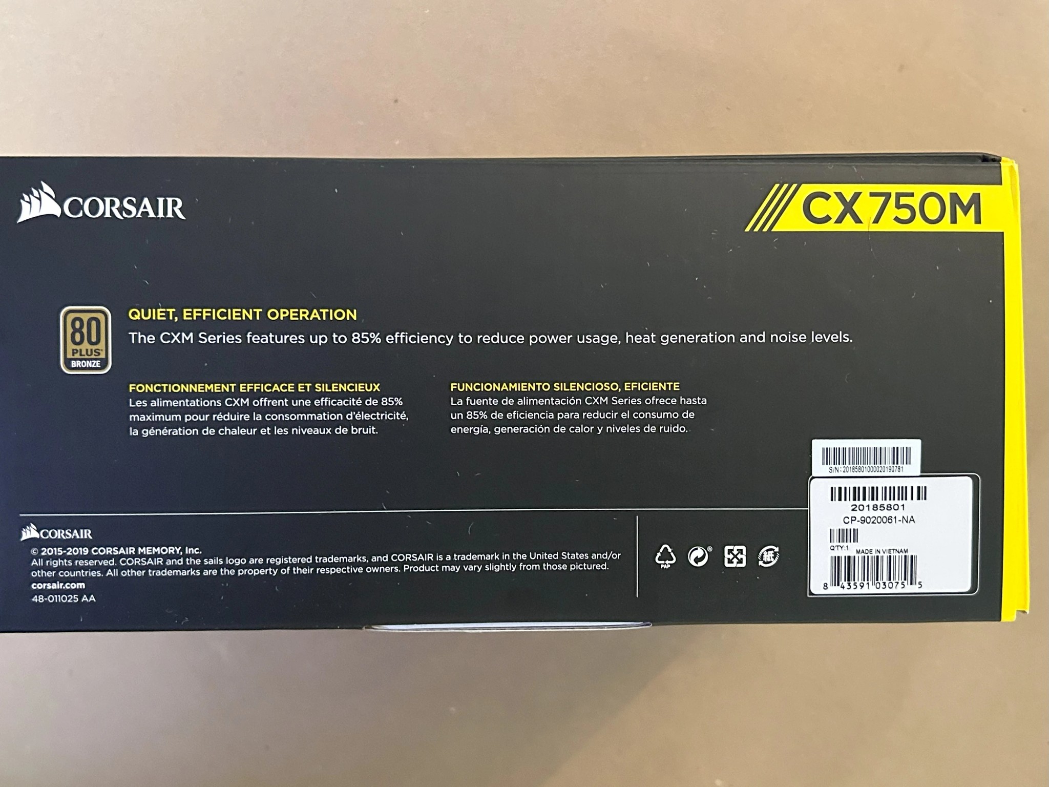 Corsair CXM 750 W 80+ Bronze Certified Semi-modular ATX Power Supply