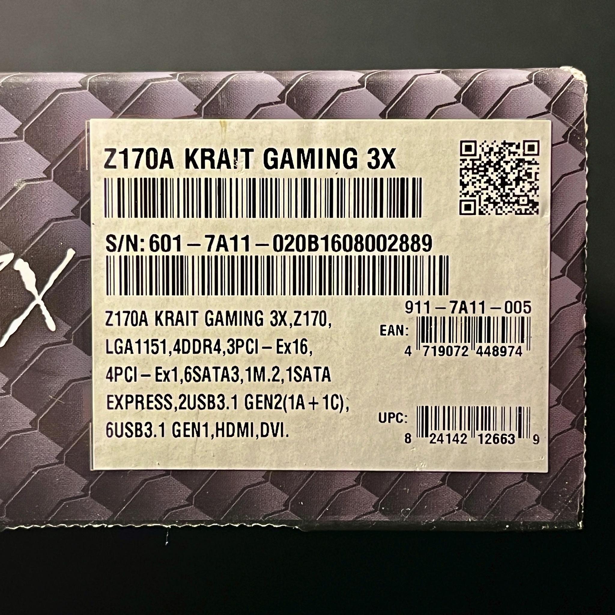 MSI Z170A KRAIT GAMING 3X ATX LGA1151 Motherboard