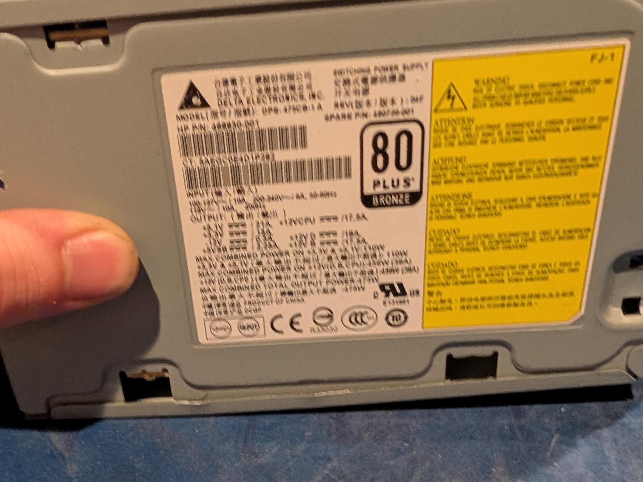 475w 80 plus bronze PSU untested