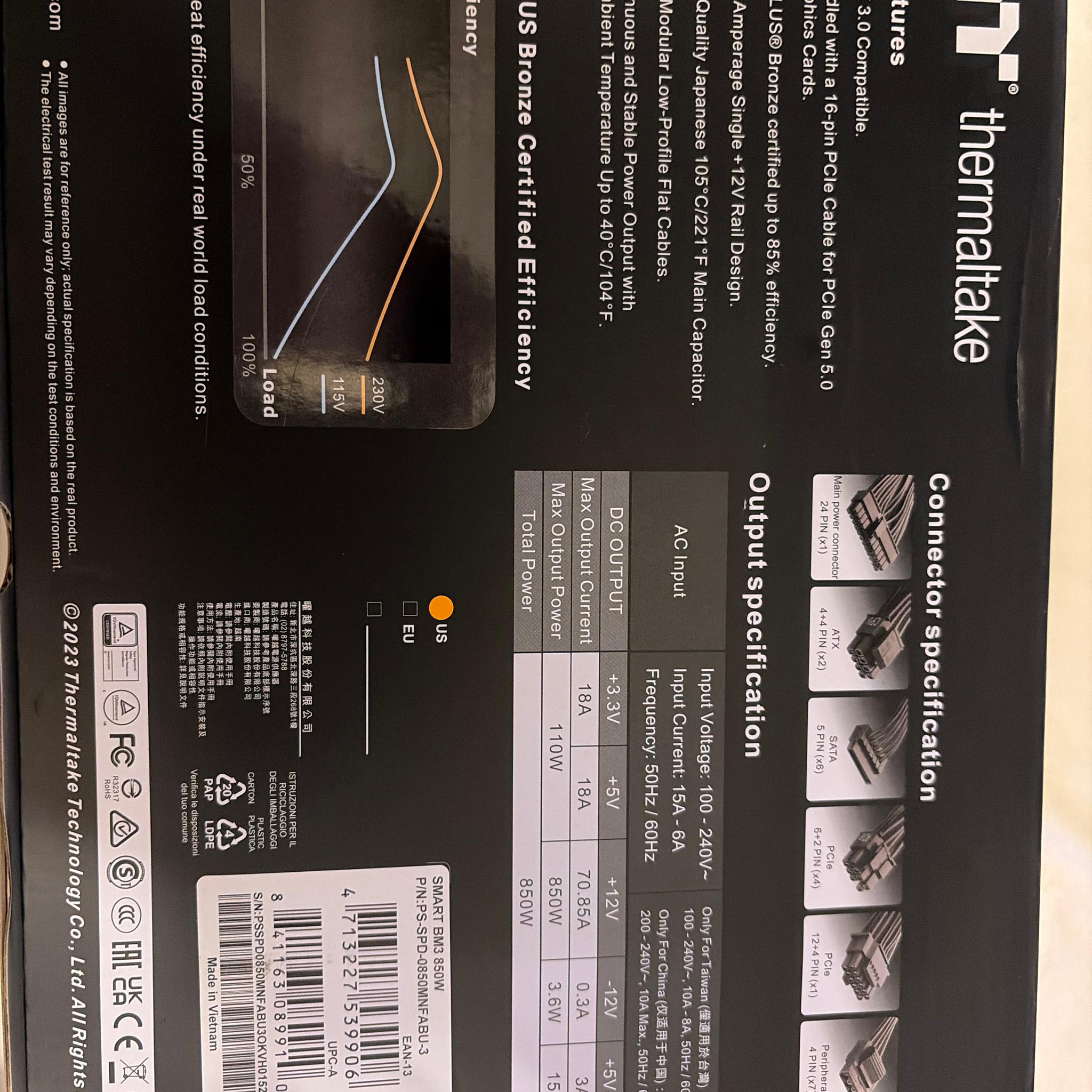 Thermaltake SMART BM3 850w semi-modular powersupply