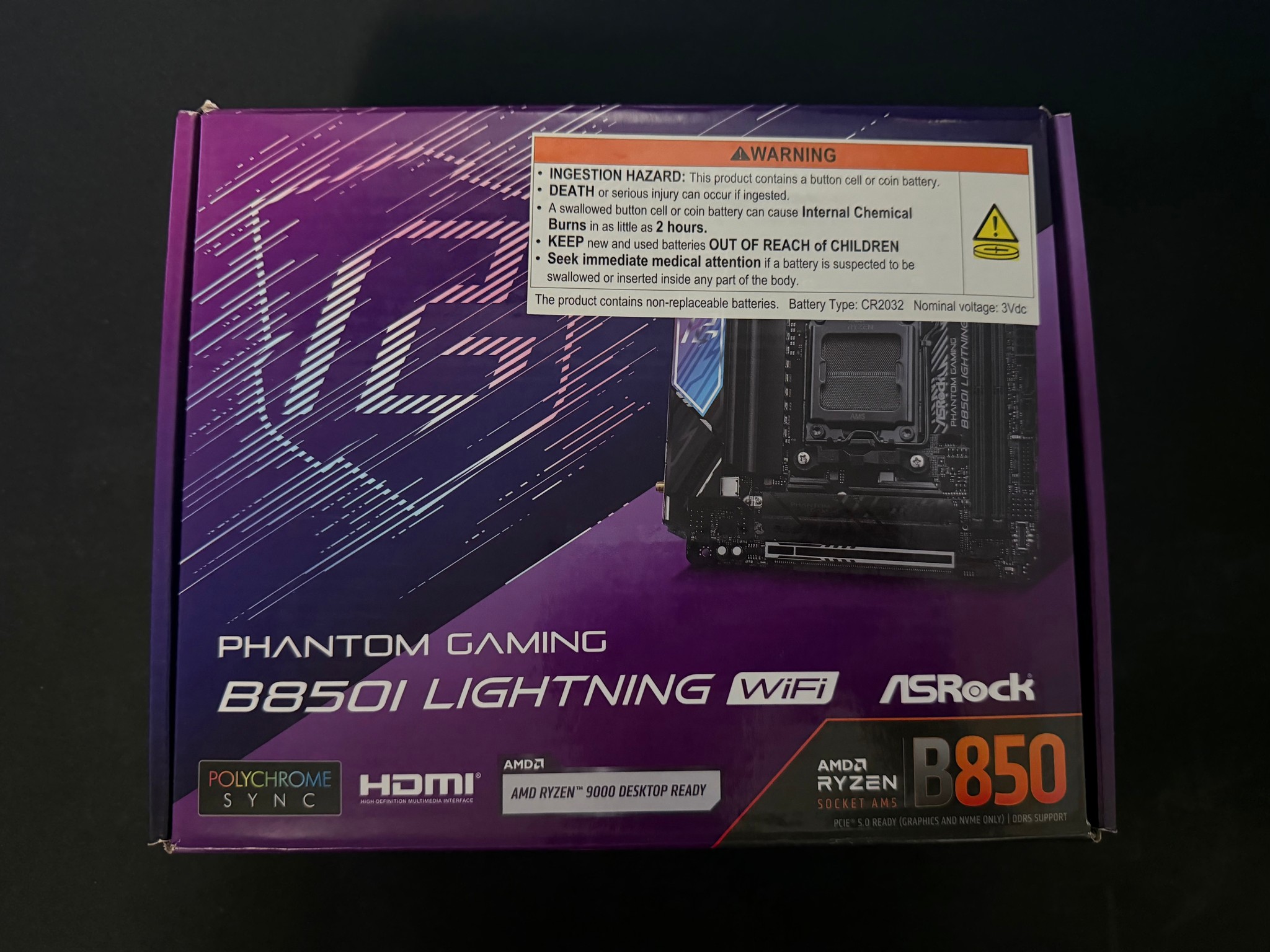 ASRock B850I Lightning WiFi AM5 Motherboard AMD B850 SATA 6Gb/S Mini ITX