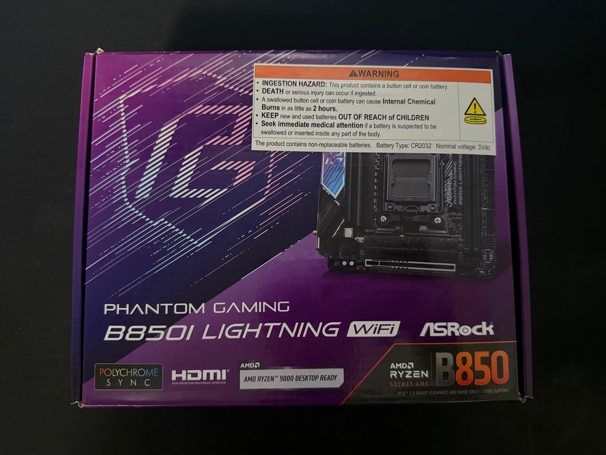 ASRock B850I Lightning WiFi AM5 Motherboard AMD B850 SATA 6Gb/S Mini ITX
