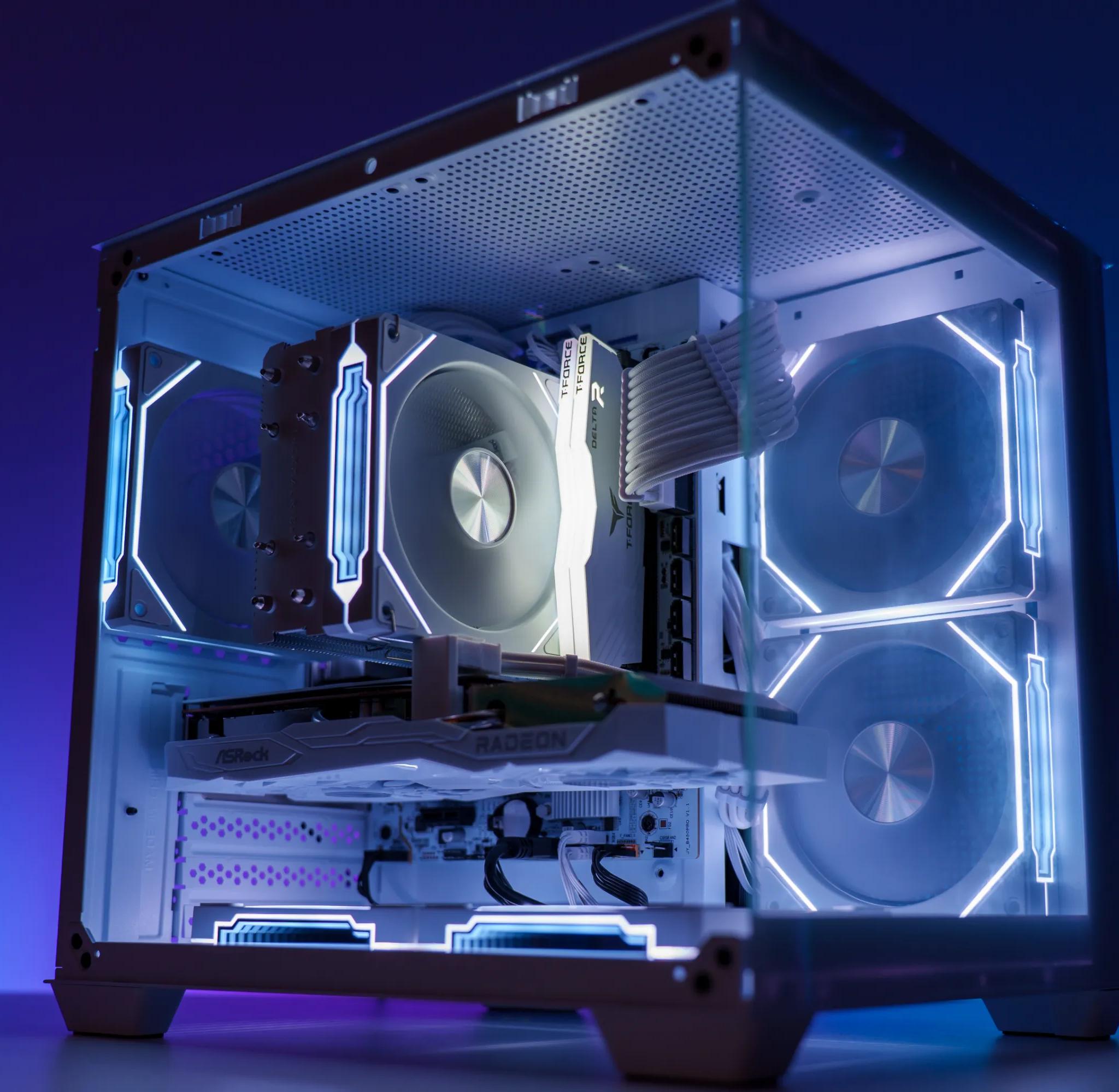 All White Gaming Computer | AMD Ryzen 5 | AMD RX 6600 | 16GB DDR4 | 1TB M.2