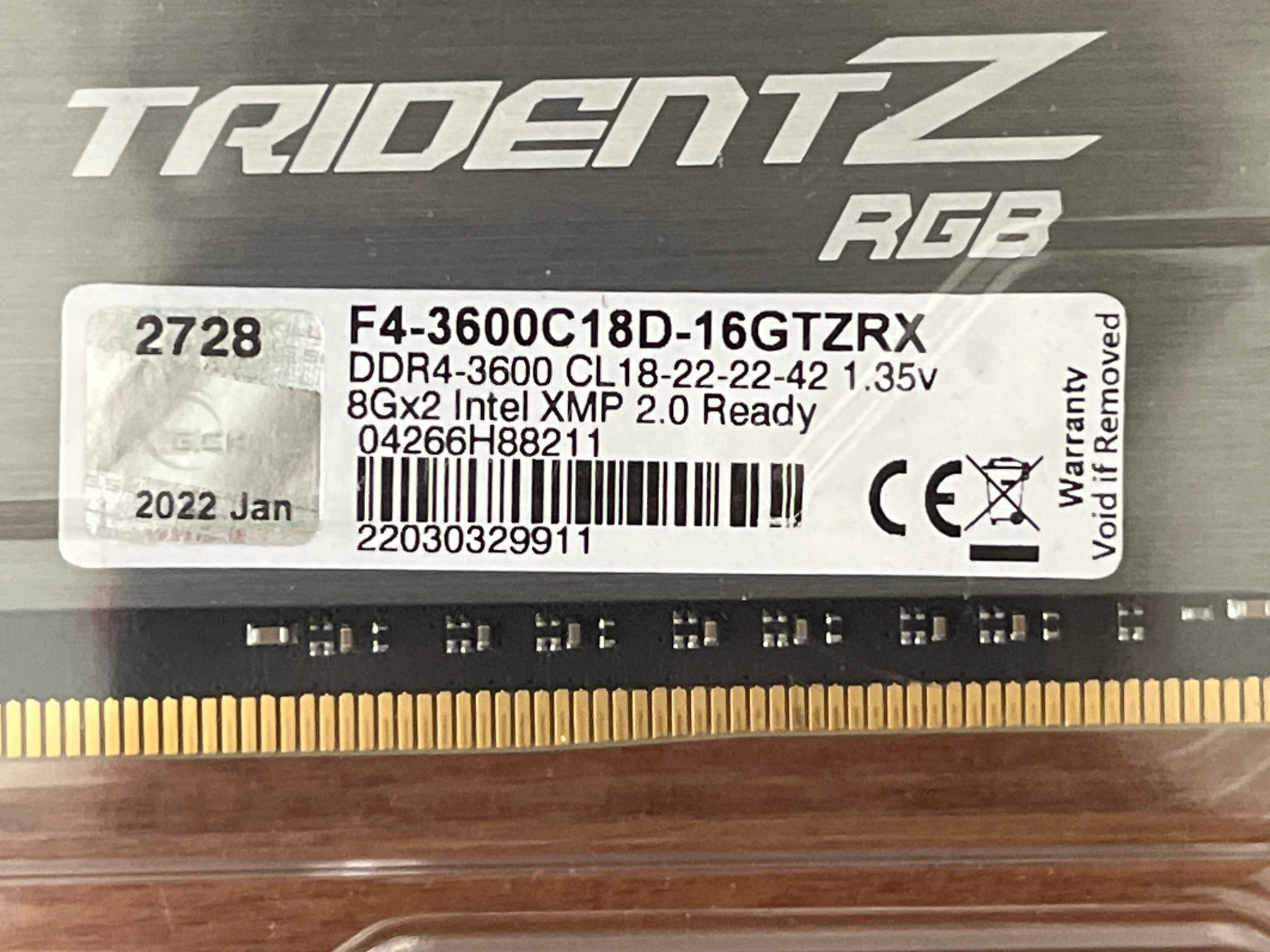 G.Skill TridentZ RGB 16GB DDR4-3600 (2x8GB)
