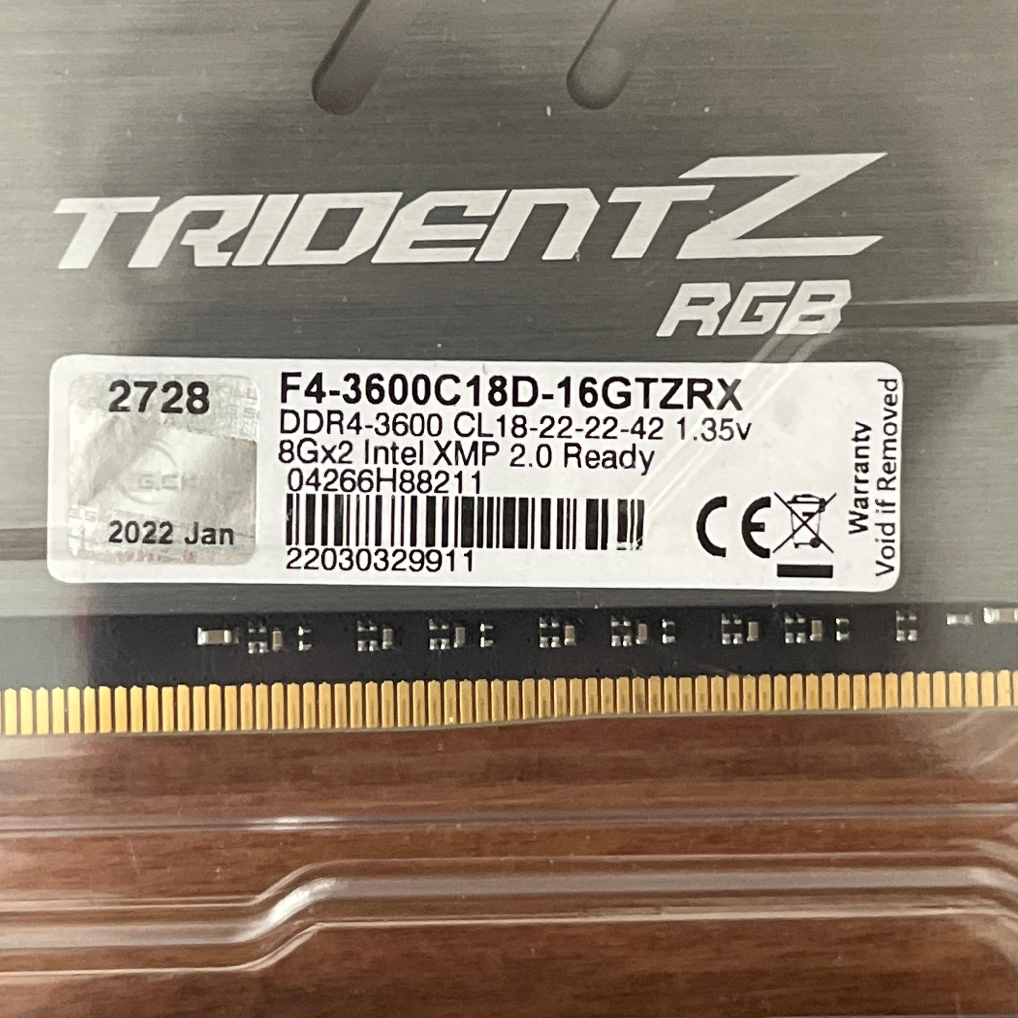 G.Skill TridentZ RGB 16GB DDR4-3600 (2x8GB)