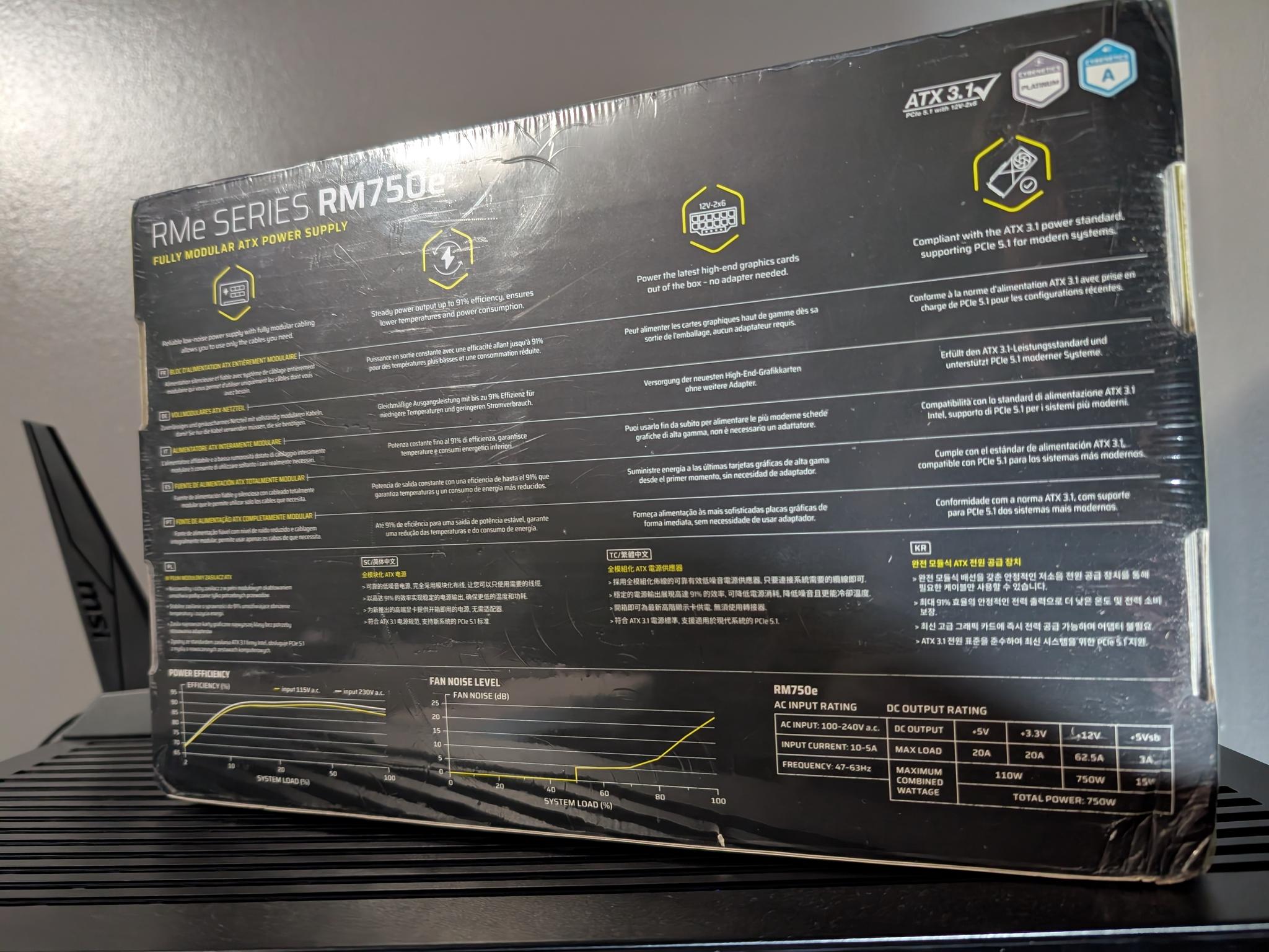 CORSAIR RM750e Fully Modular 750W Power Supply *BRAND NEW SEALED*