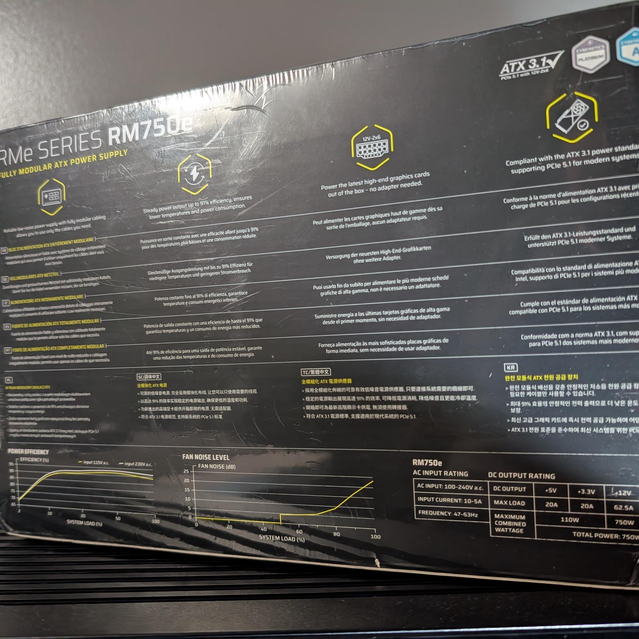 CORSAIR RM750e Fully Modular 750W Power Supply *BRAND NEW SEALED*