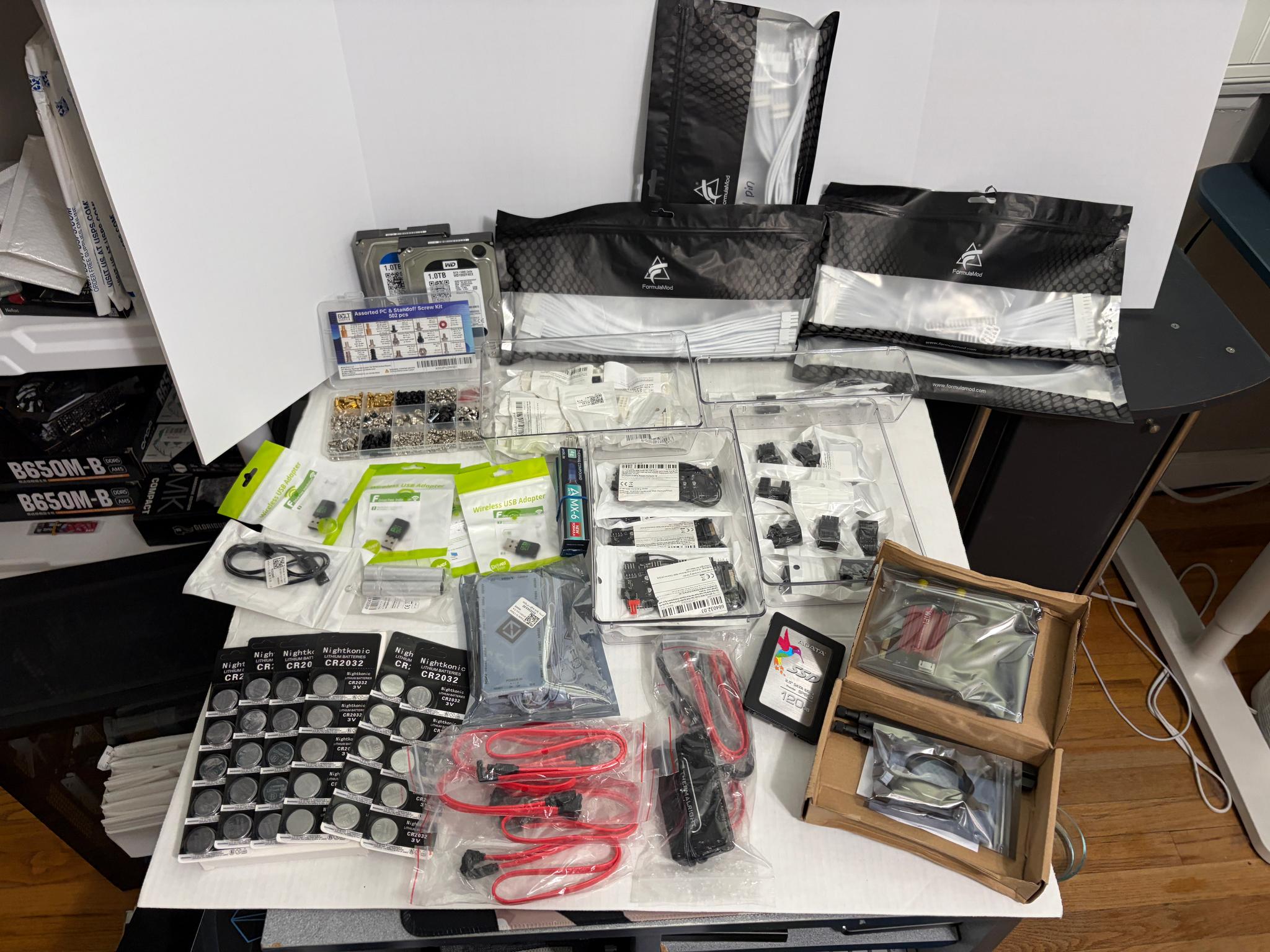 🔥 Massive PC Parts & Accessories Bundle – Cables, Adapters, SSDs, Screws, + More