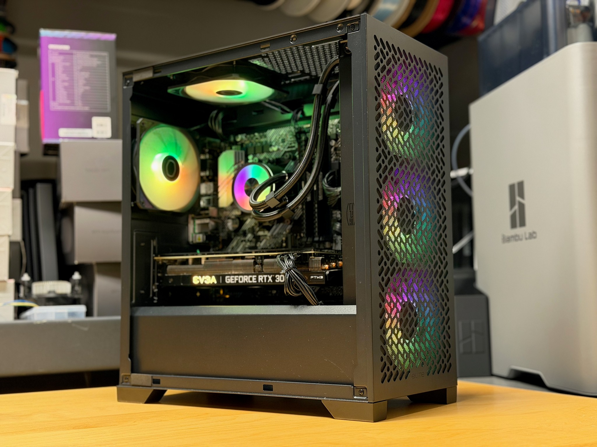 Stealth Black RTX 3060 Ti Gaming PC | Ryzen 5 5500 | 16GB RAM | AIO Cooled