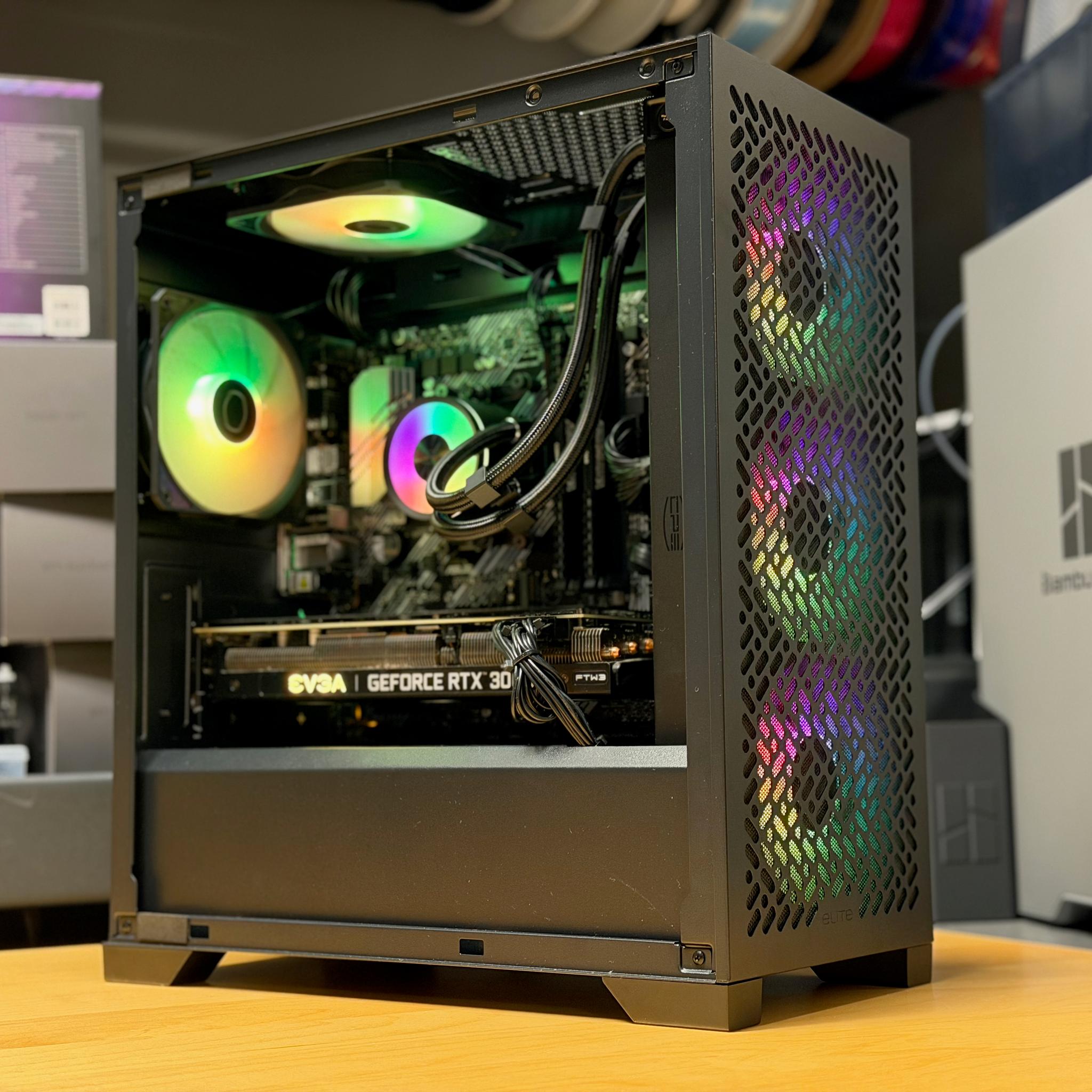 Stealth Black RTX 3060 Ti Gaming PC | Ryzen 5 5500 | 16GB RAM | AIO Cooled