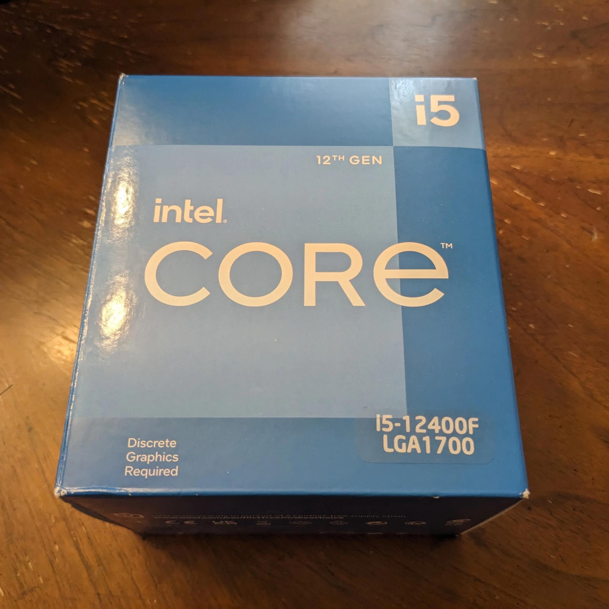 Intel Core i5 12400F 6 Cores 12 Threads LGA1700 + Stock Cooler