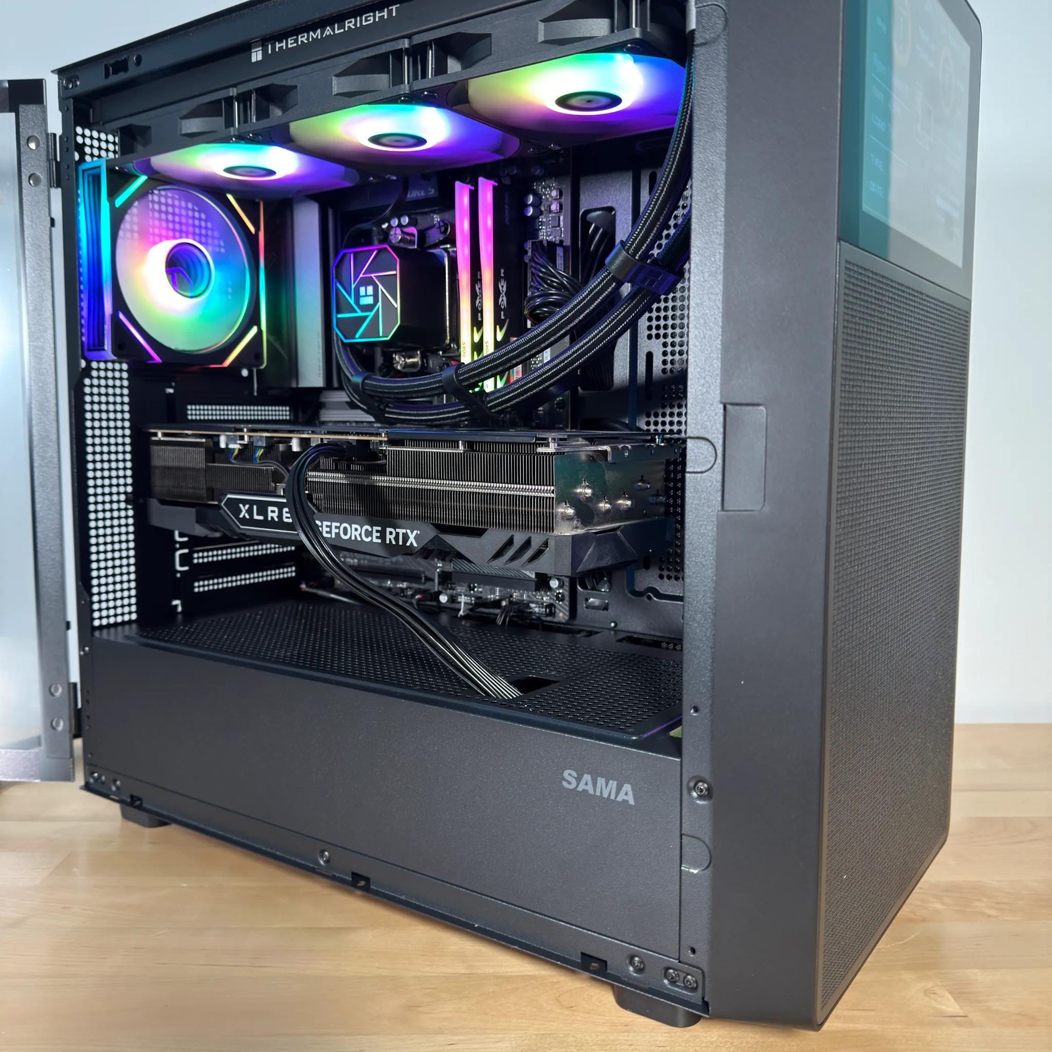 RTX 4080 Ryzen 9800X3D Gaming PC with Customizable Screen