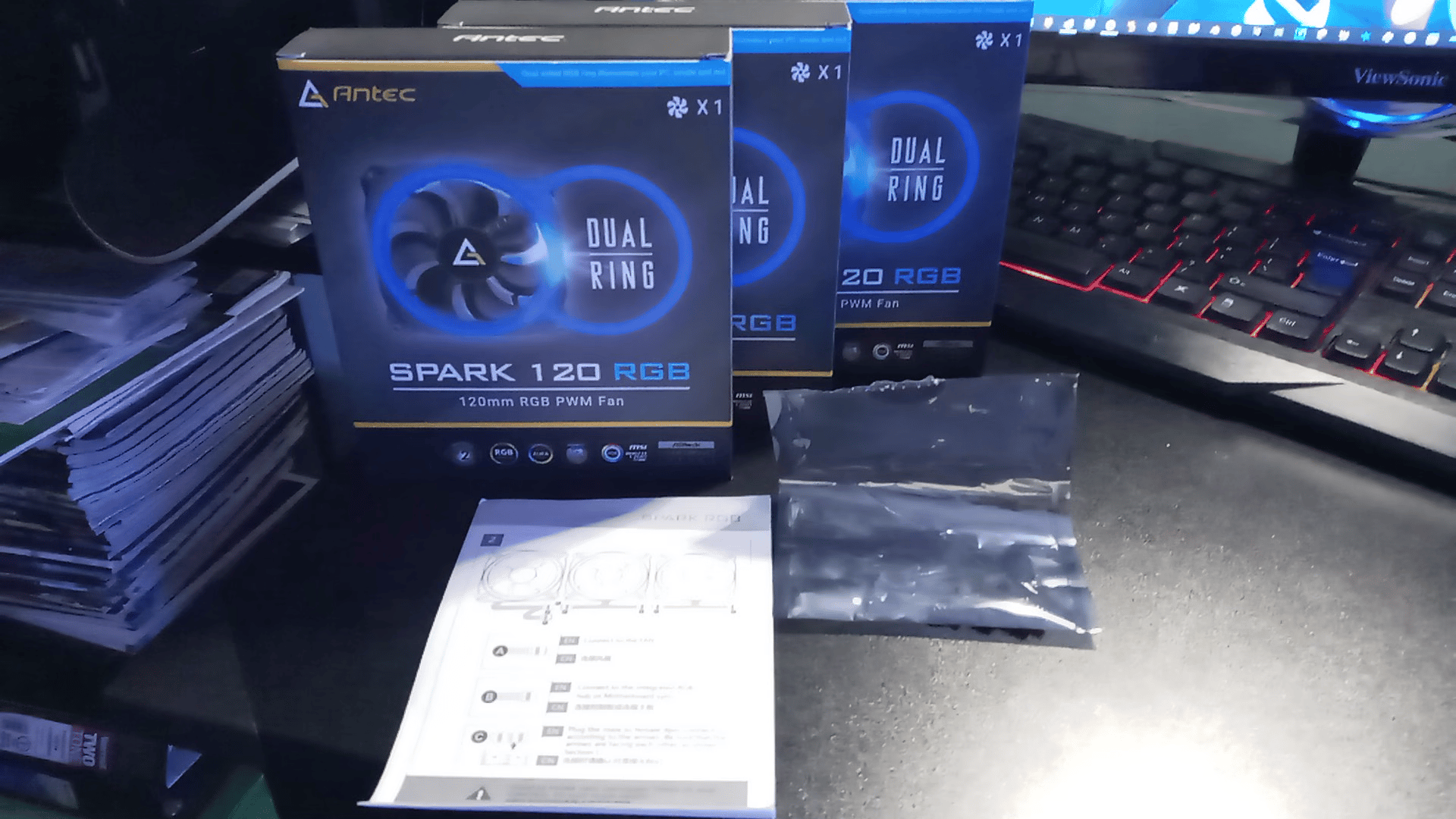 Antec RGB Fans, 120mm Case Fan, RGB High Performance PC Fan, 4-Pin RGB, Spark Series, 3 Packs.
