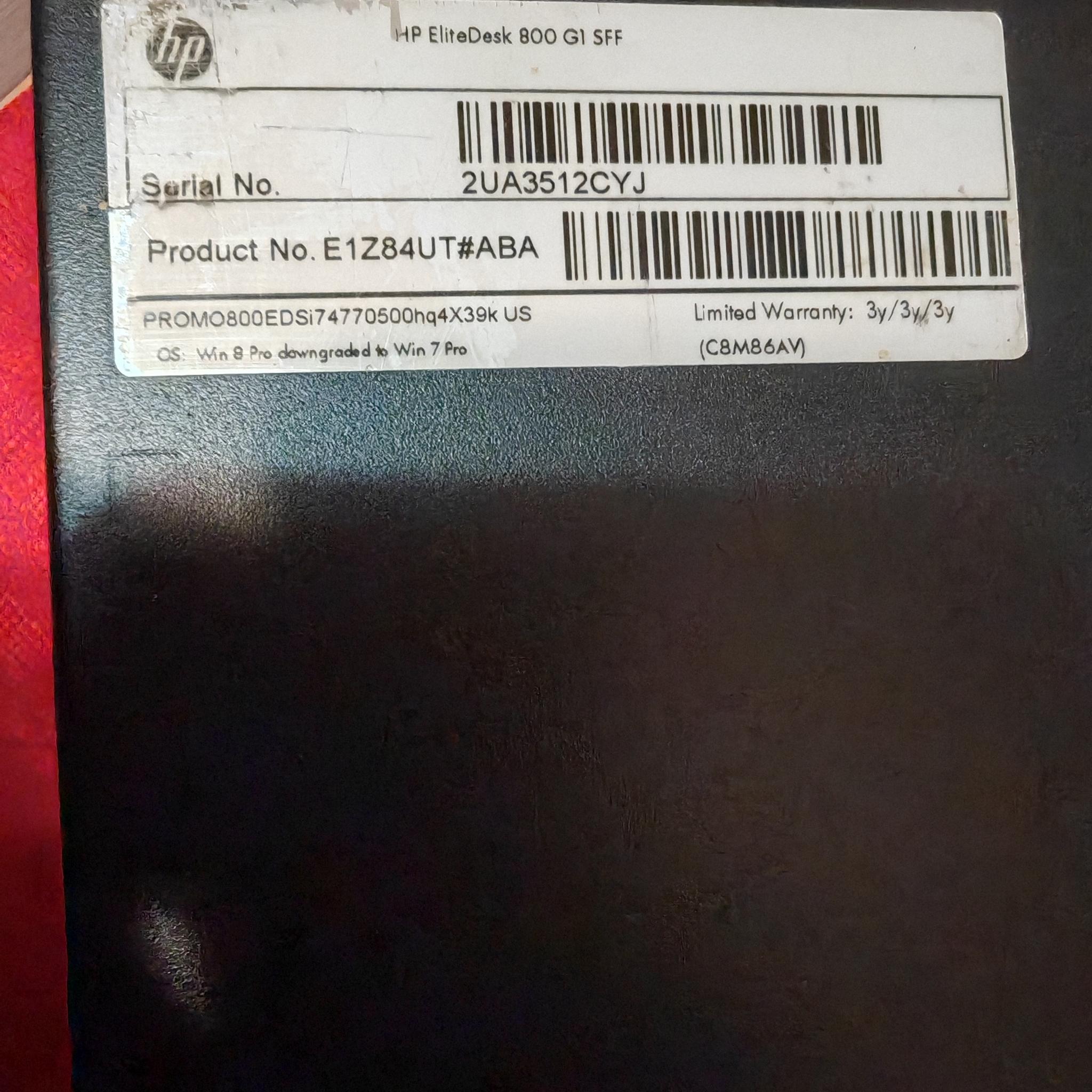 2013 HP elite desk 800 G1 SFF office PC