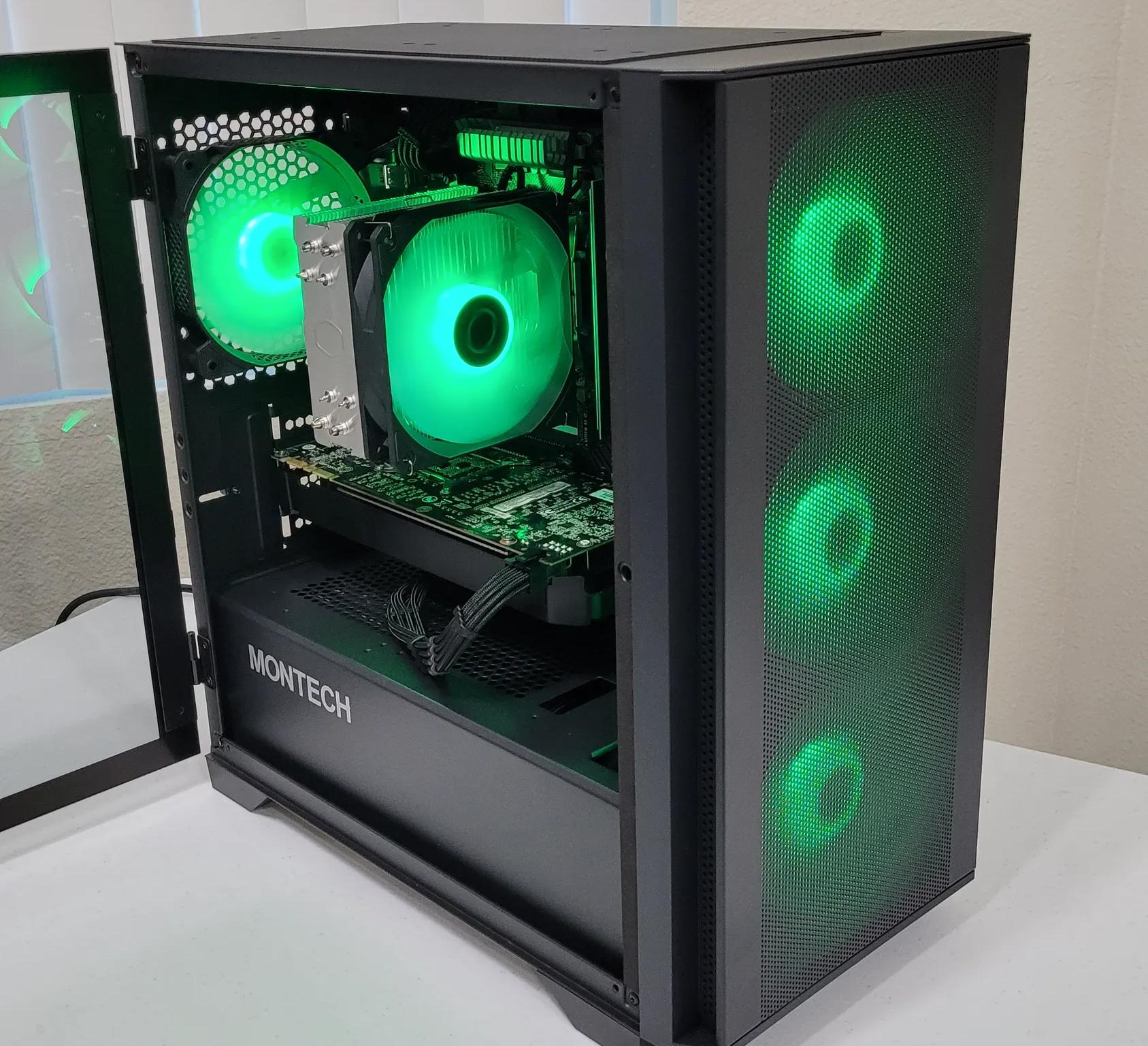 Black Gaming PC (Ryzen 5 2600X + GTX 1070 Ti + 1TB SSD + 16GB RAM + Wifi)