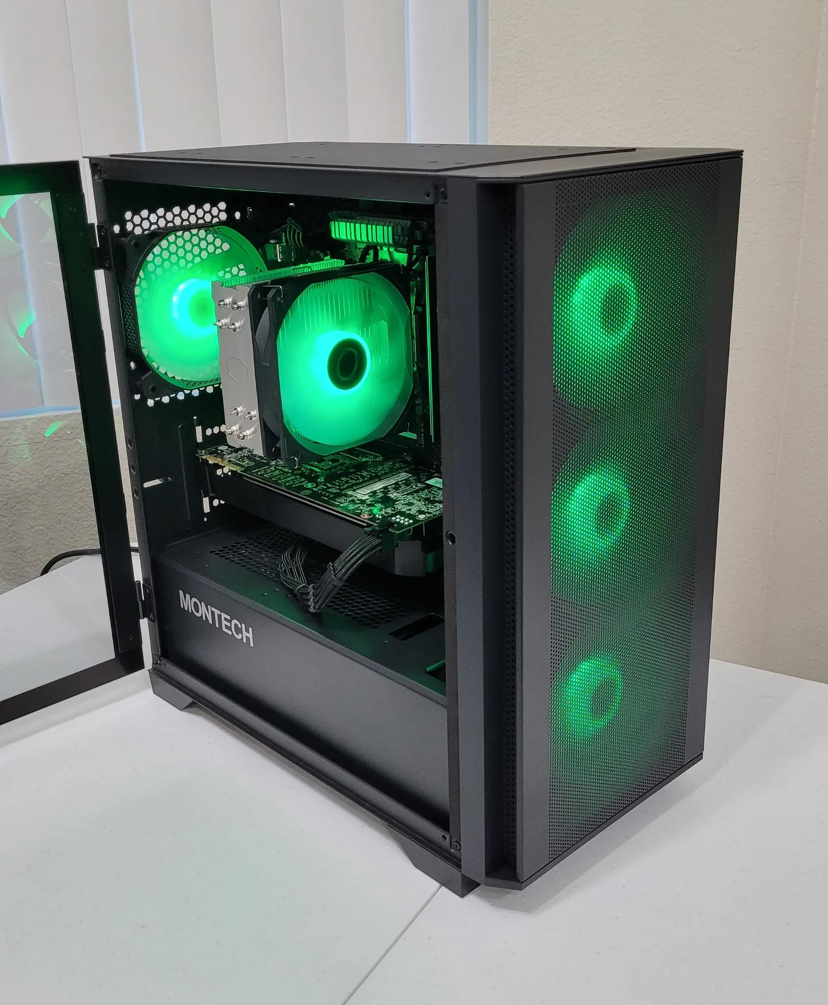 Black Gaming PC (Ryzen 5 2600X + GTX 1070 Ti + 1TB SSD + 16GB RAM + Wifi)