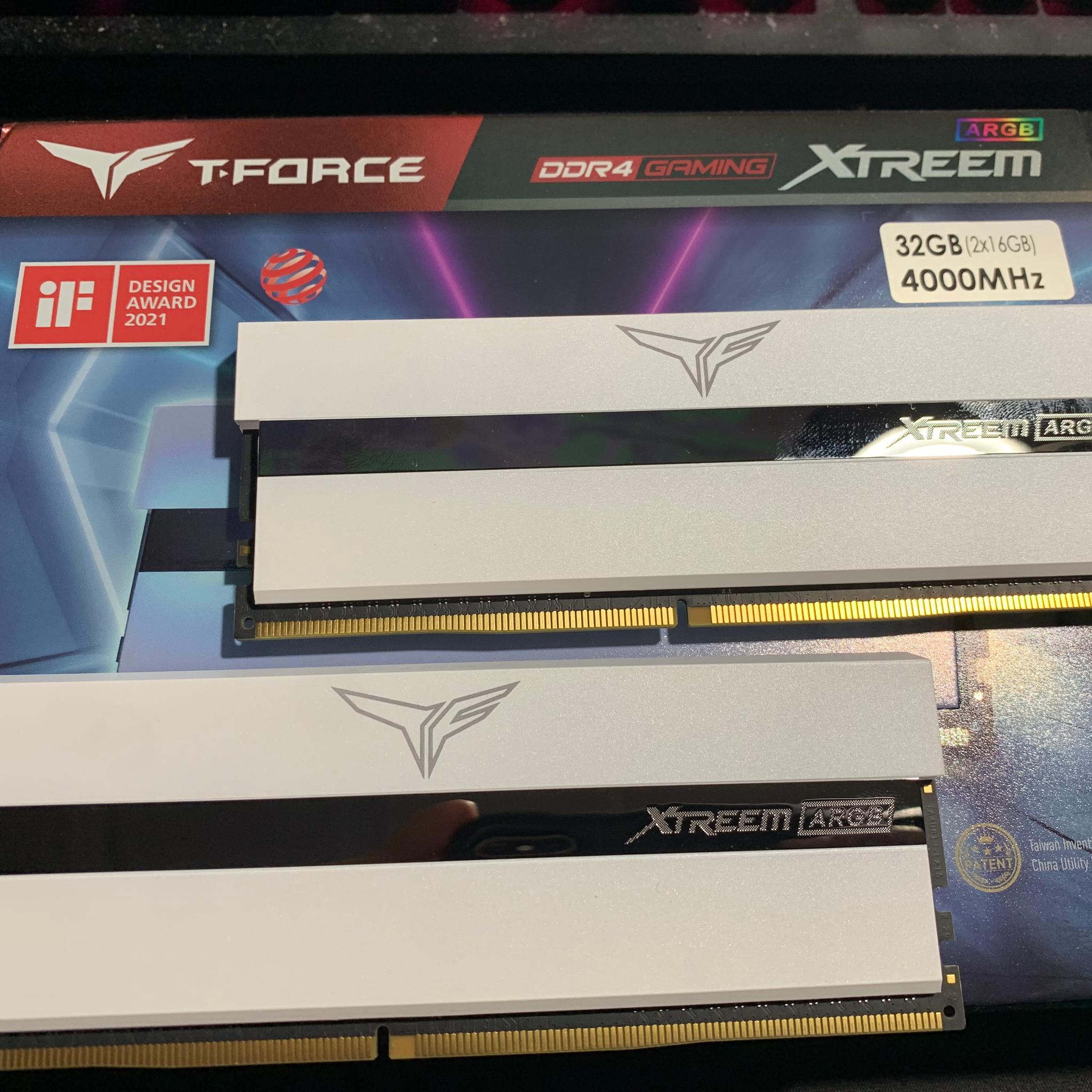 Teamgroup T-Force XTreem ARGB 32GB (16GB x 2) 4000MHz DDR4 White Gaming RAM Memory