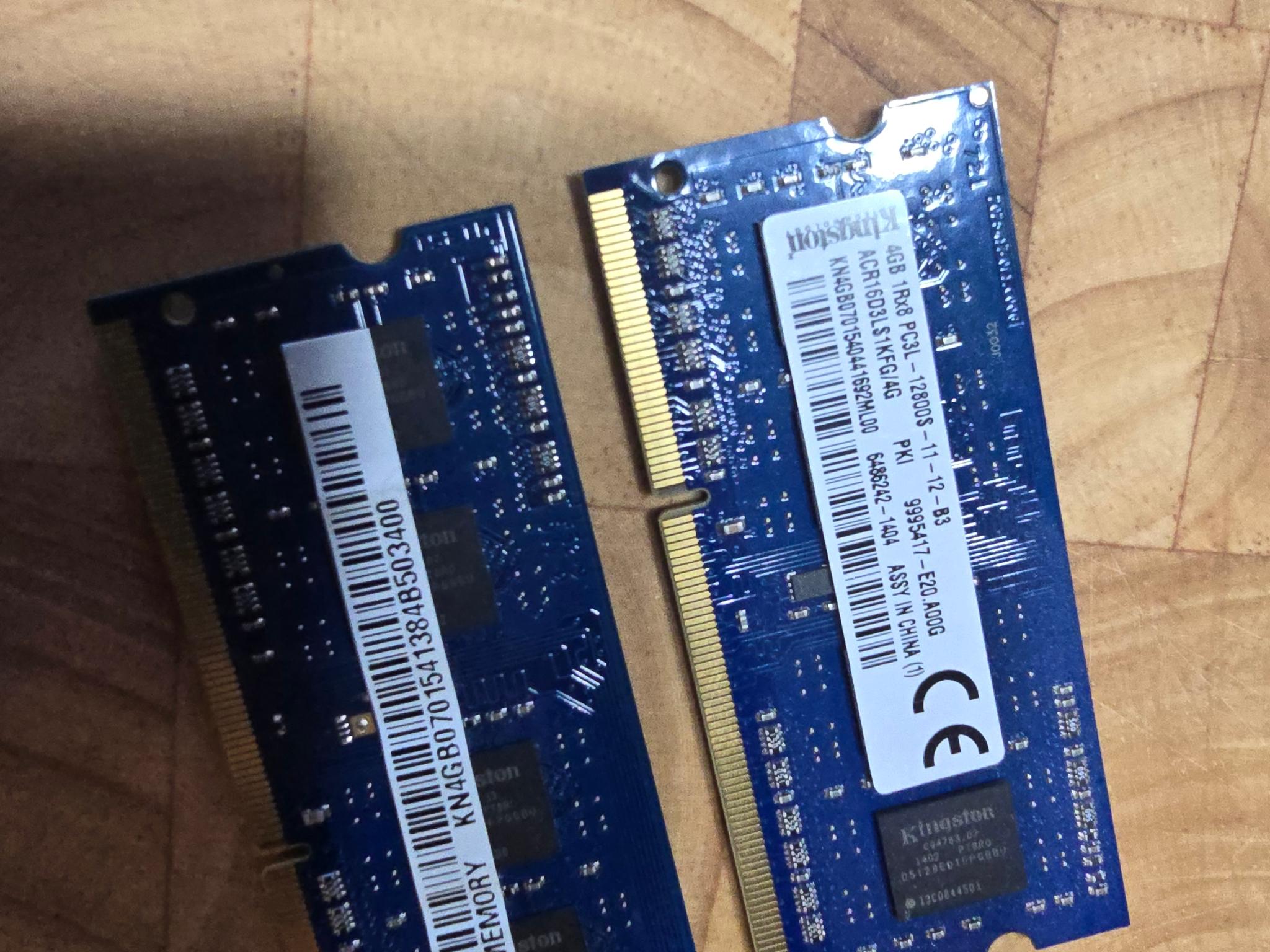Kingston 4GB x 2 1600MHz PC3-12800 1.35V SODIMM DDR3L Memory 2-4gb sticks=8gb